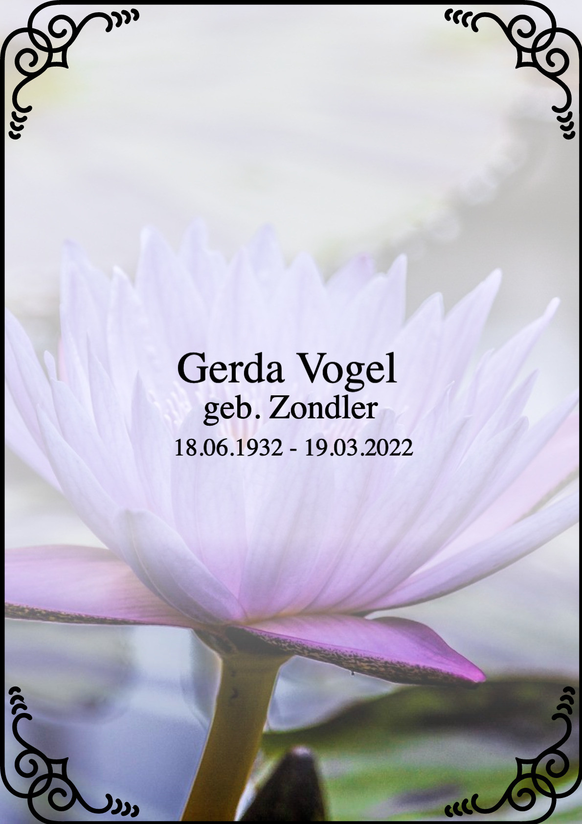 Traueranzeige von Gerda Vogel