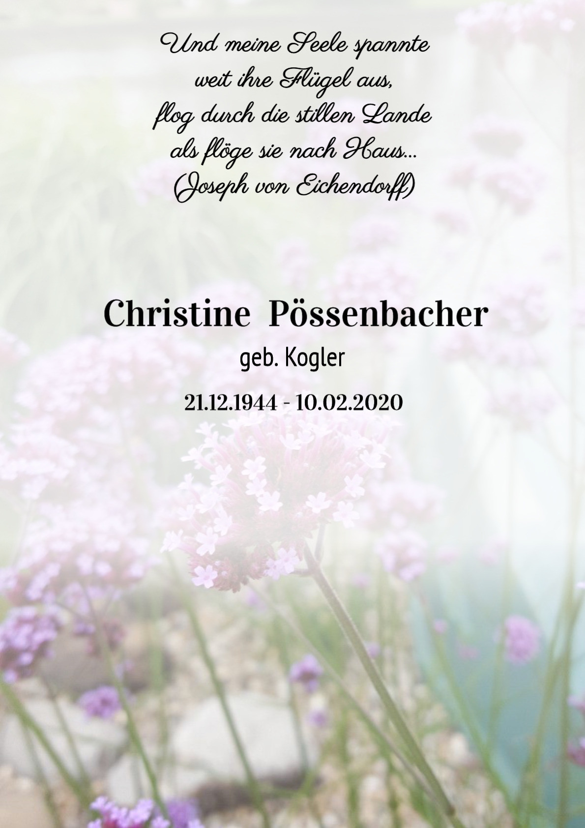 Traueranzeige von Christine Pössenbacher