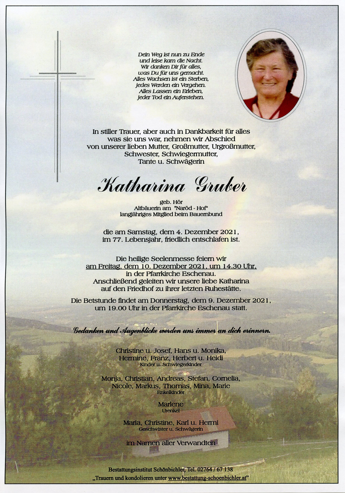 Traueranzeige von Katharina Gruber