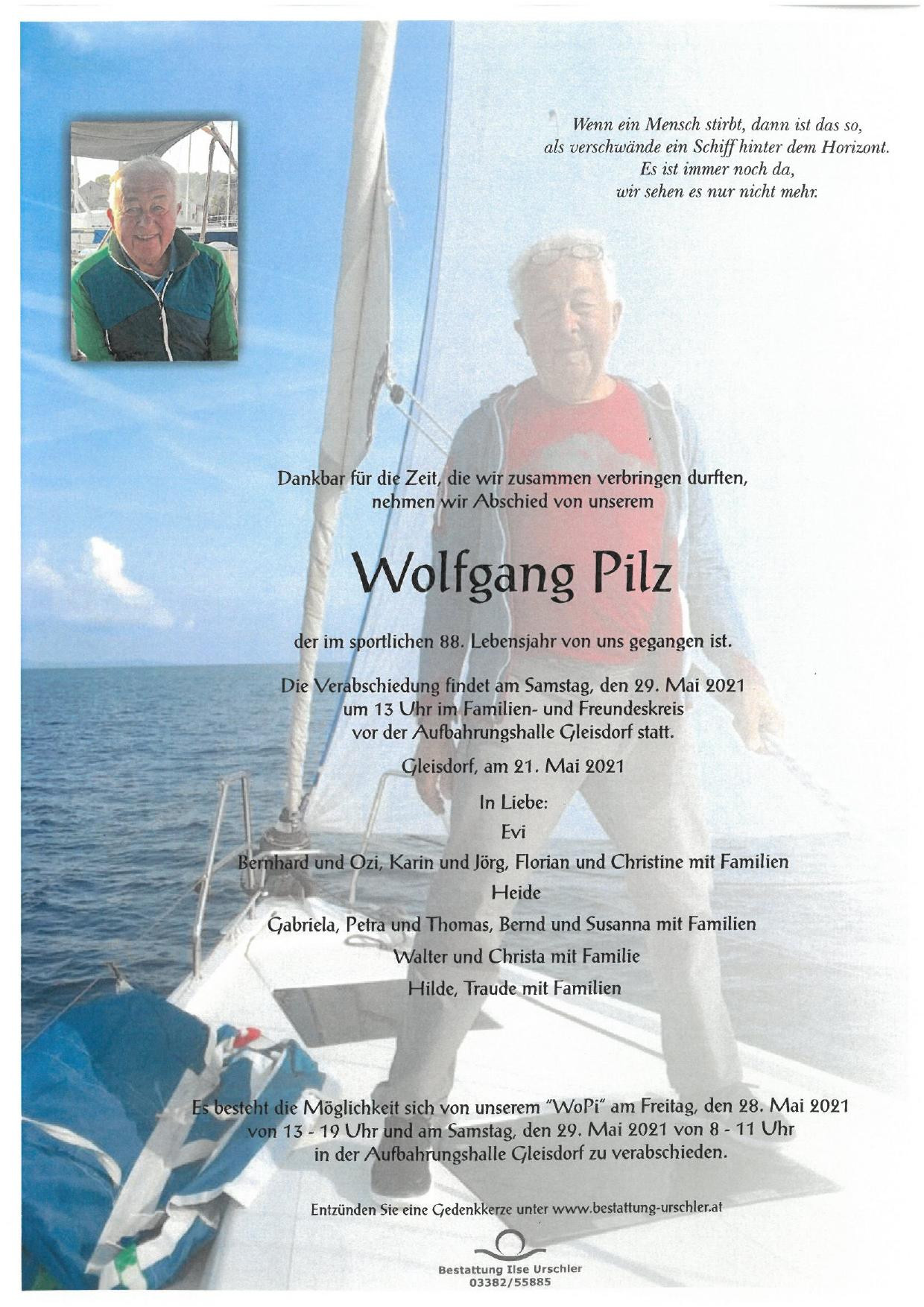 Traueranzeige von Wolfgang Pilz