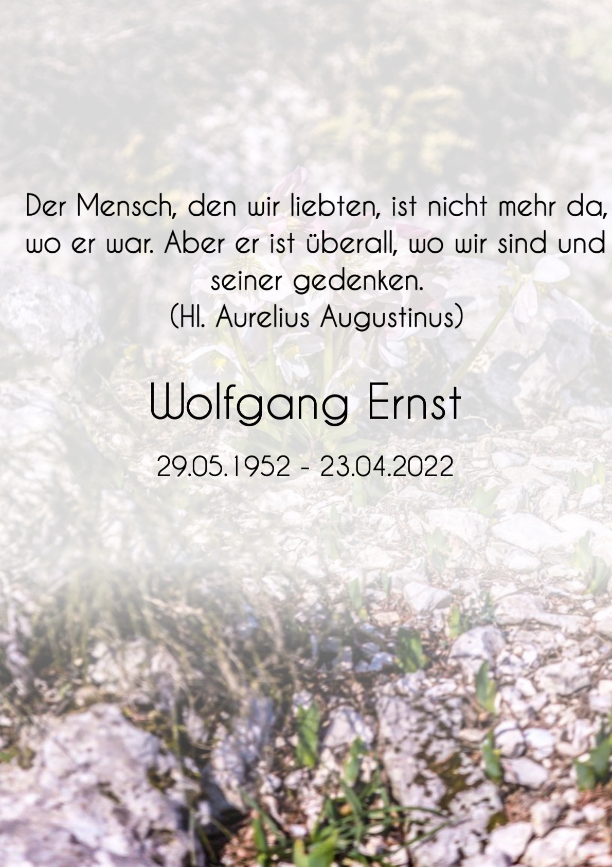 Traueranzeige von Wolfgang Ernst