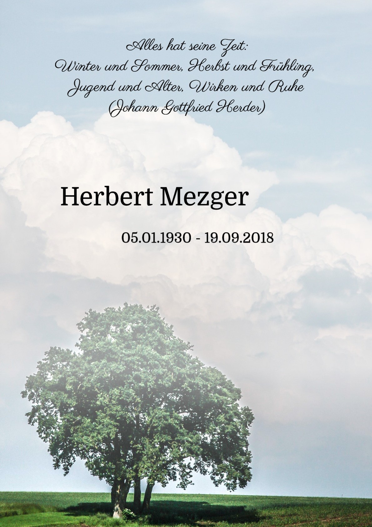 Traueranzeige von — Herbert