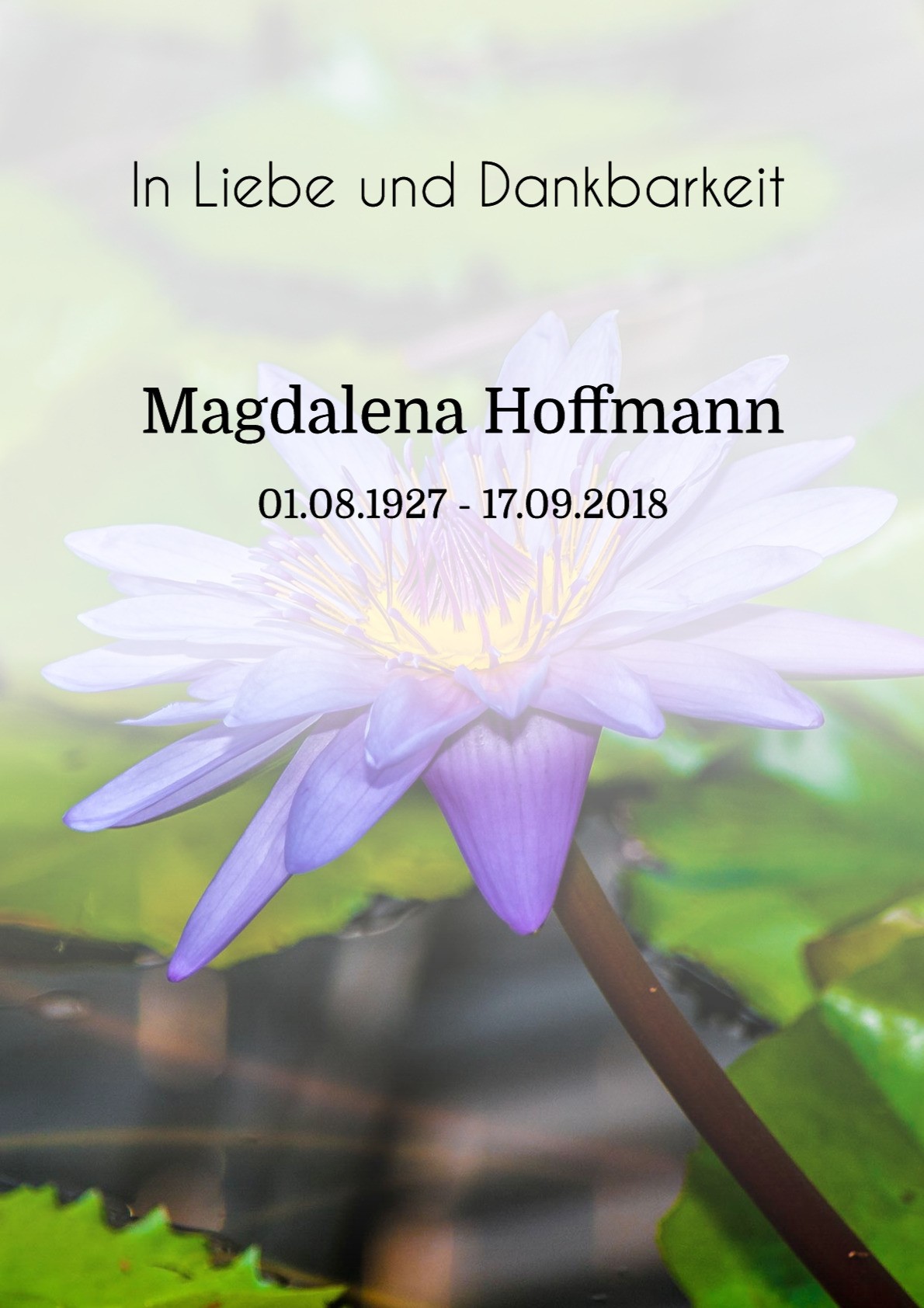 Traueranzeige von Magdalena Hoffmann