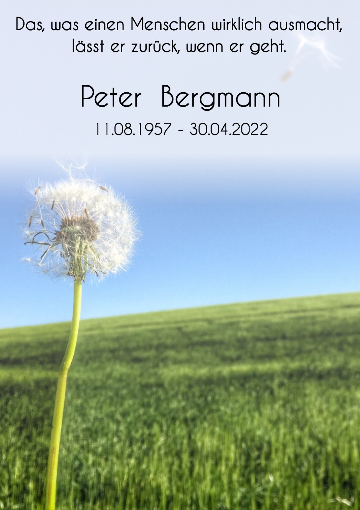 Traueranzeige von Peter Bergmann