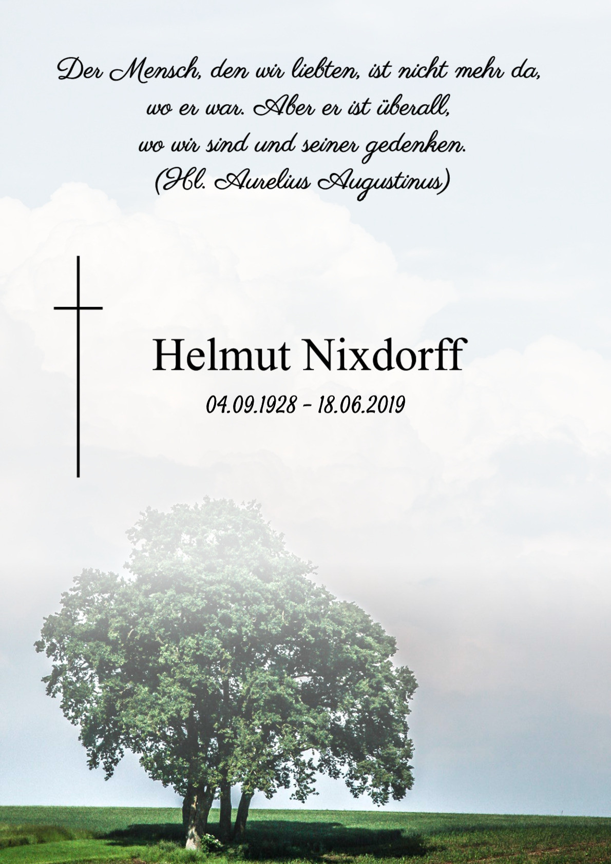 Traueranzeige von Helmut Nixdorff