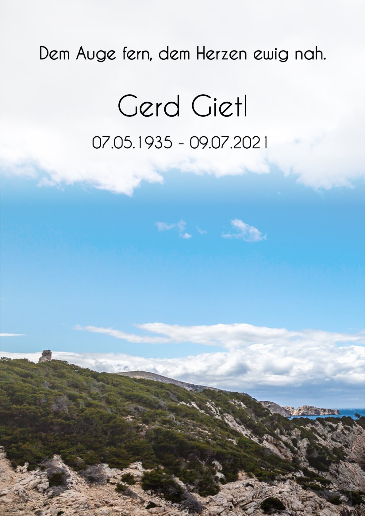 Traueranzeige von Gerd Gietl