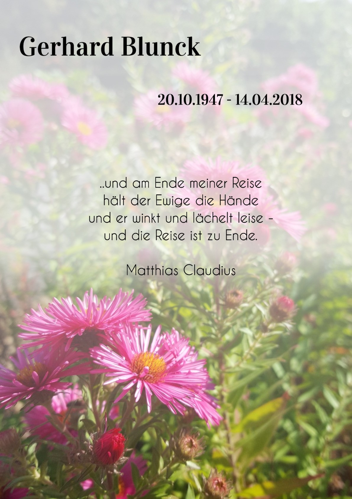 Traueranzeige von Gerhard Blunck