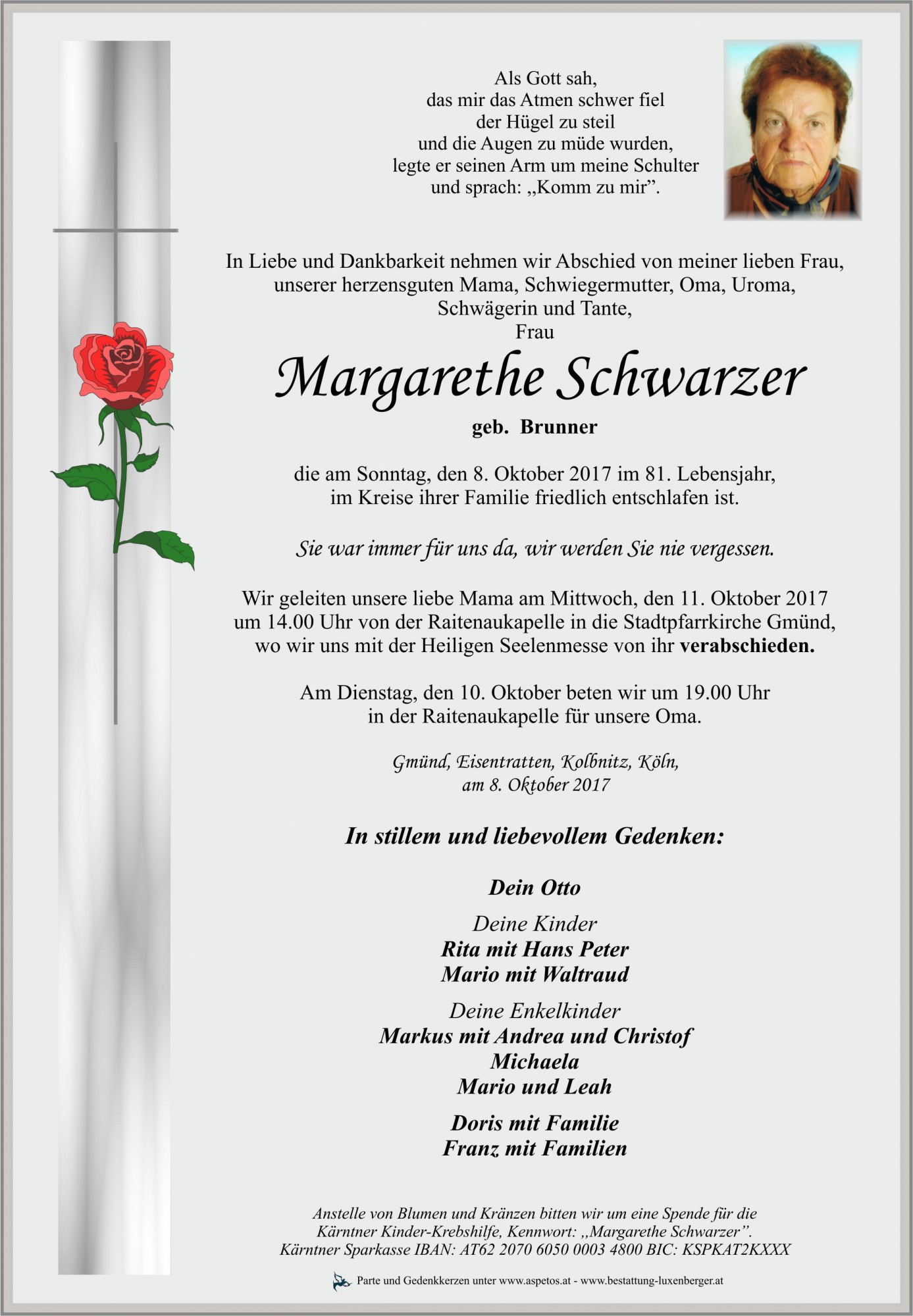 Traueranzeige von Margarethe Schwarzer