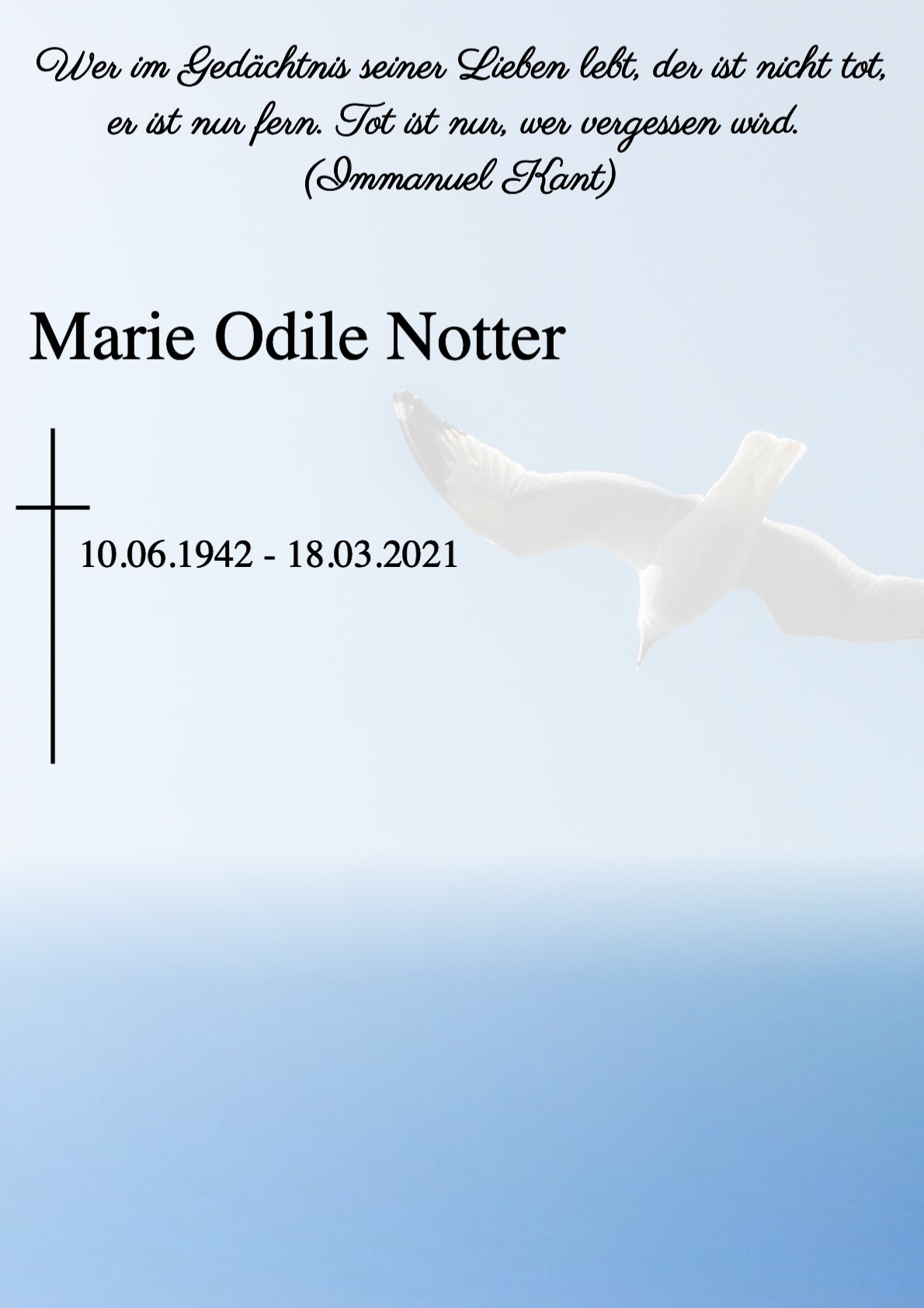 Traueranzeige von Marie Odile Notter