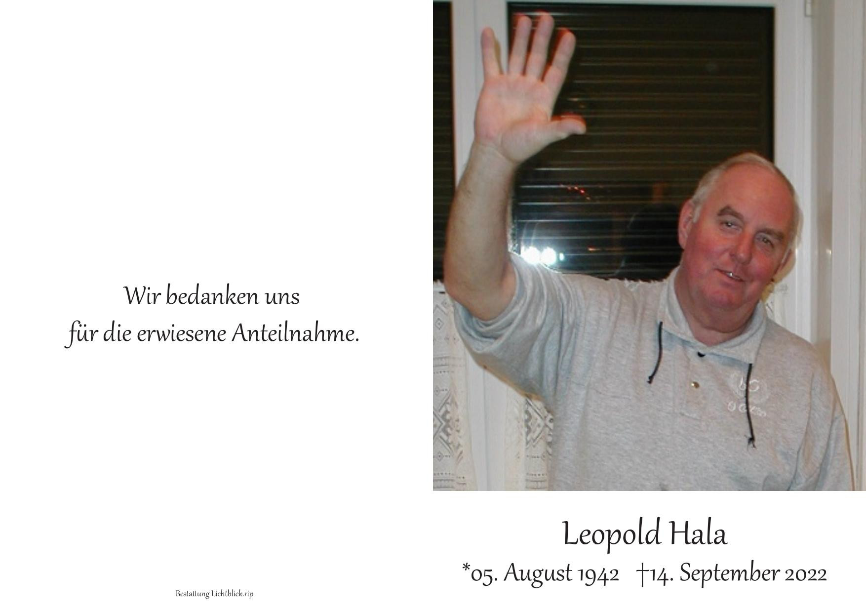 Traueranzeige von Leopold Hala