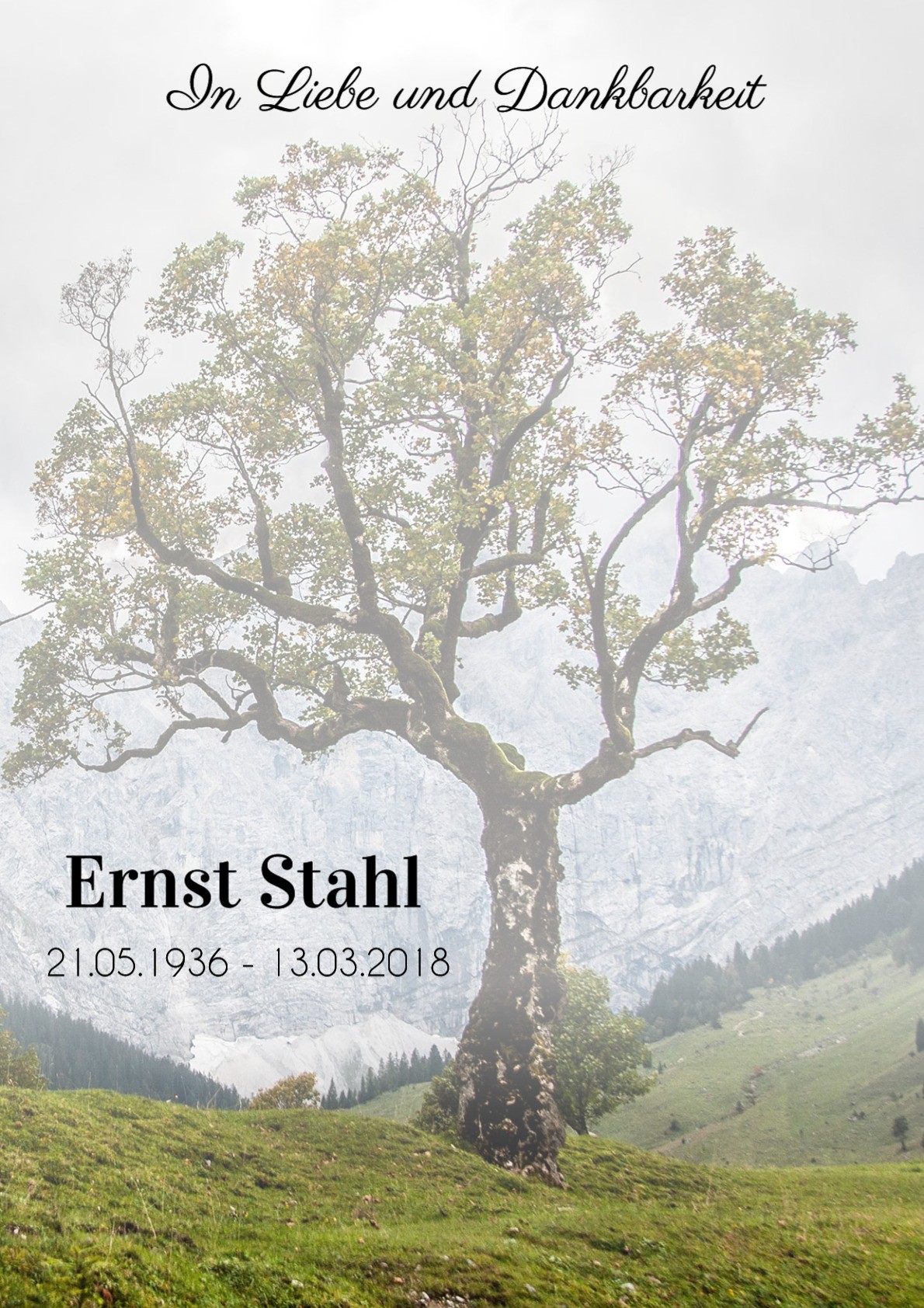 Traueranzeige von Ernst Stahl