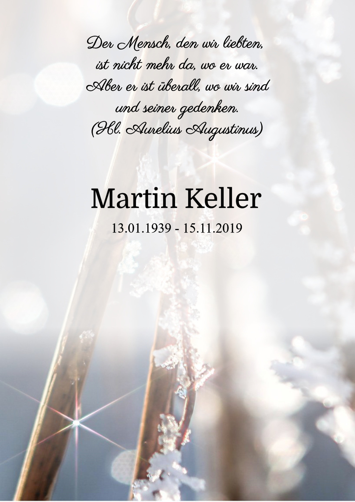 Traueranzeige von Martin Keller