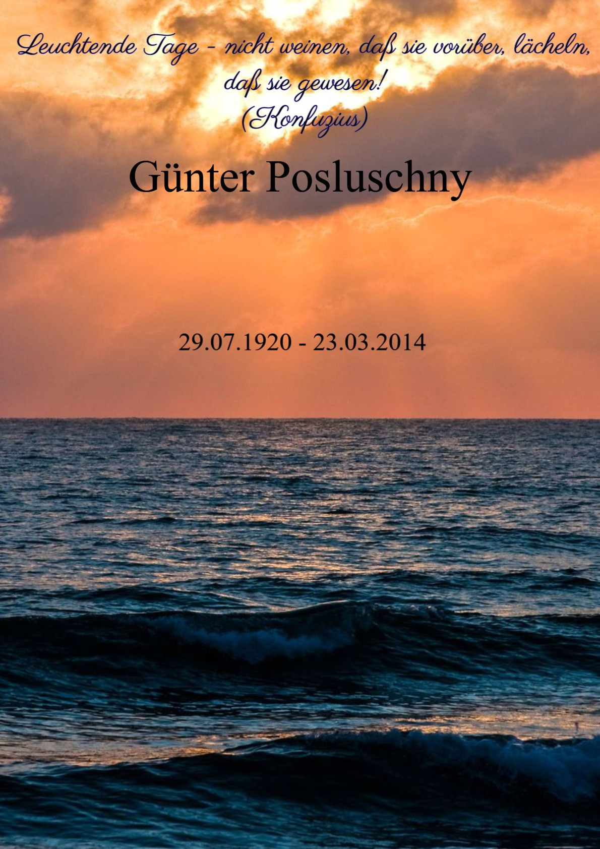 Traueranzeige von Günter Posluschny