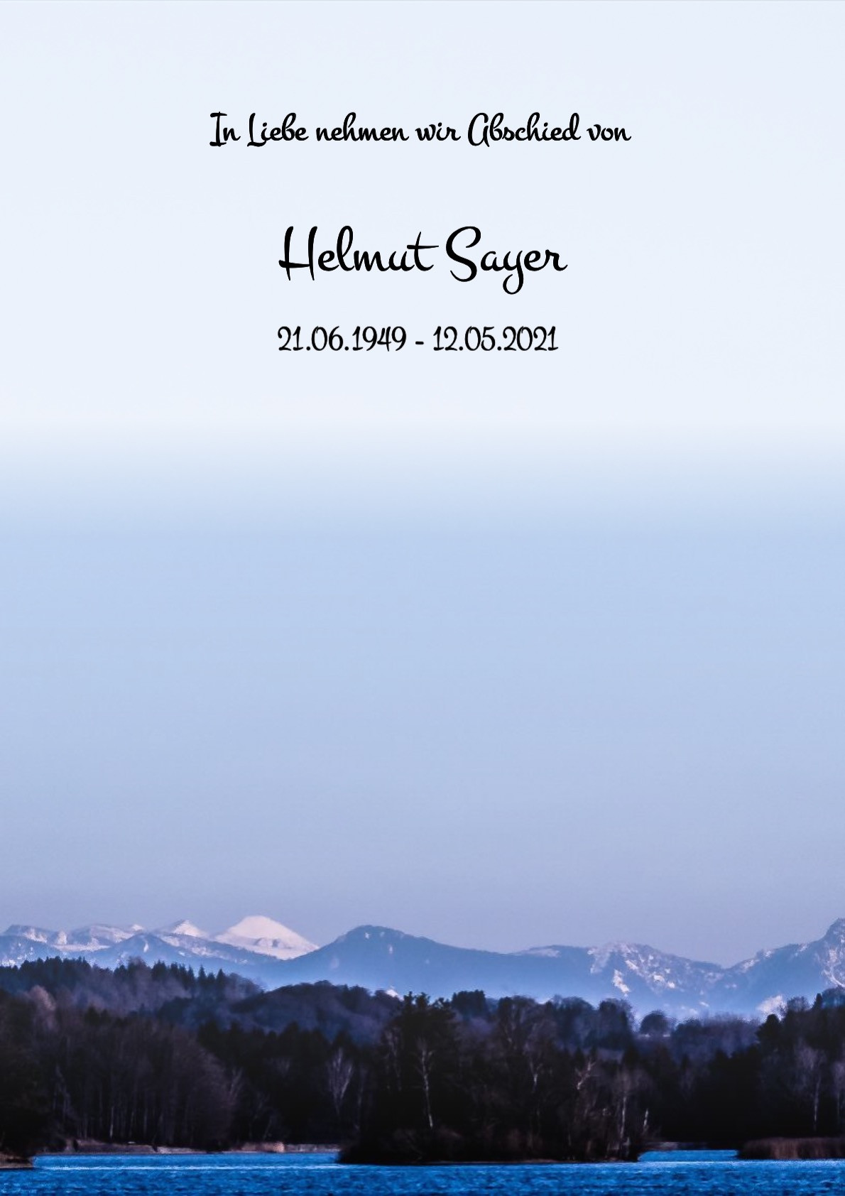 Traueranzeige von Helmut Sayer