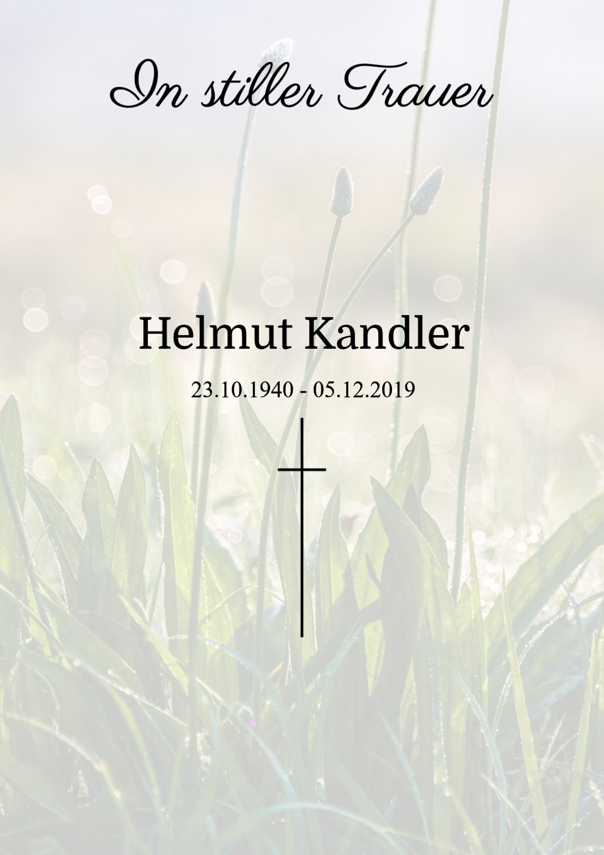 Traueranzeige von Helmut Kandler