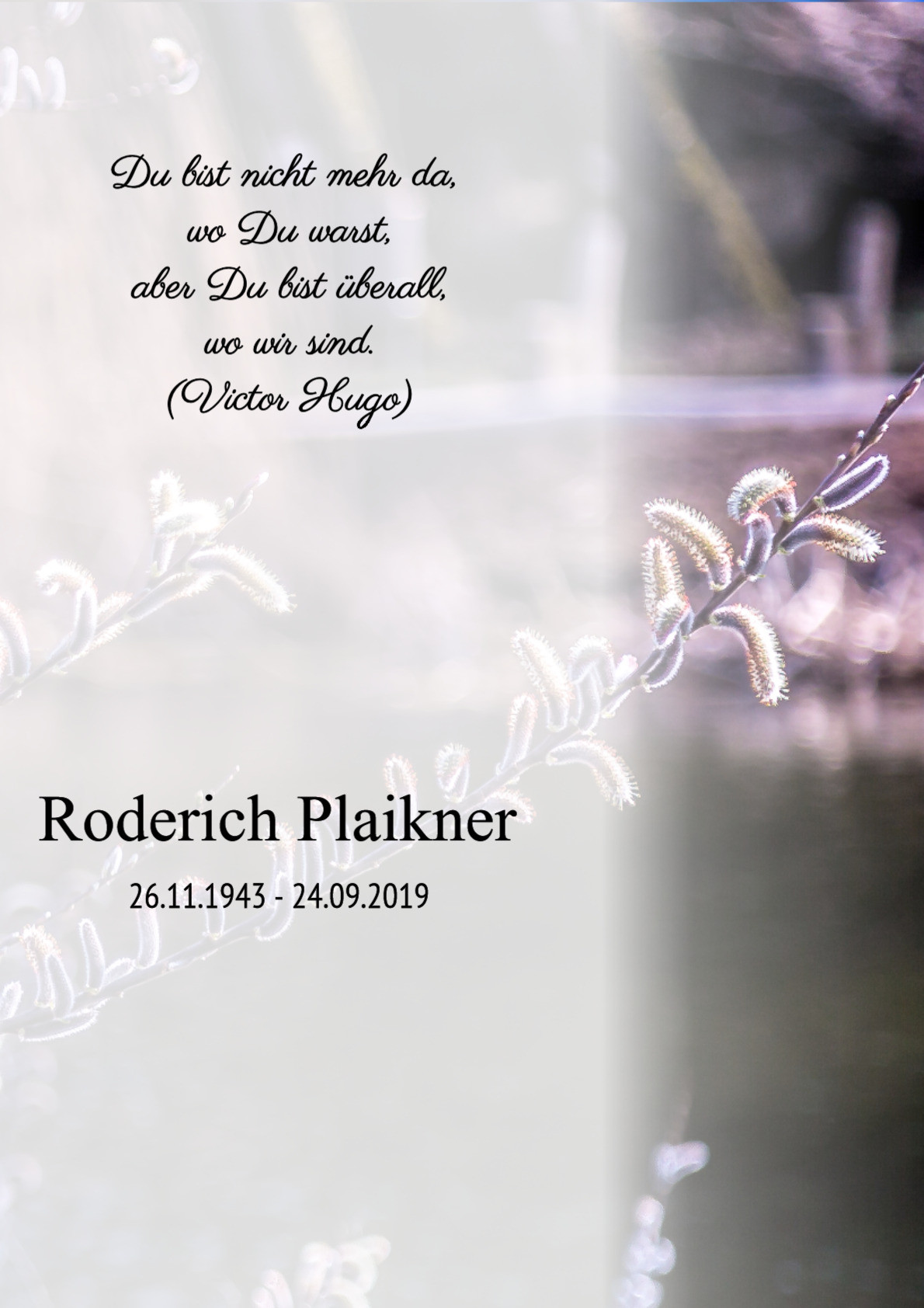 Traueranzeige von Roderich Plaikner