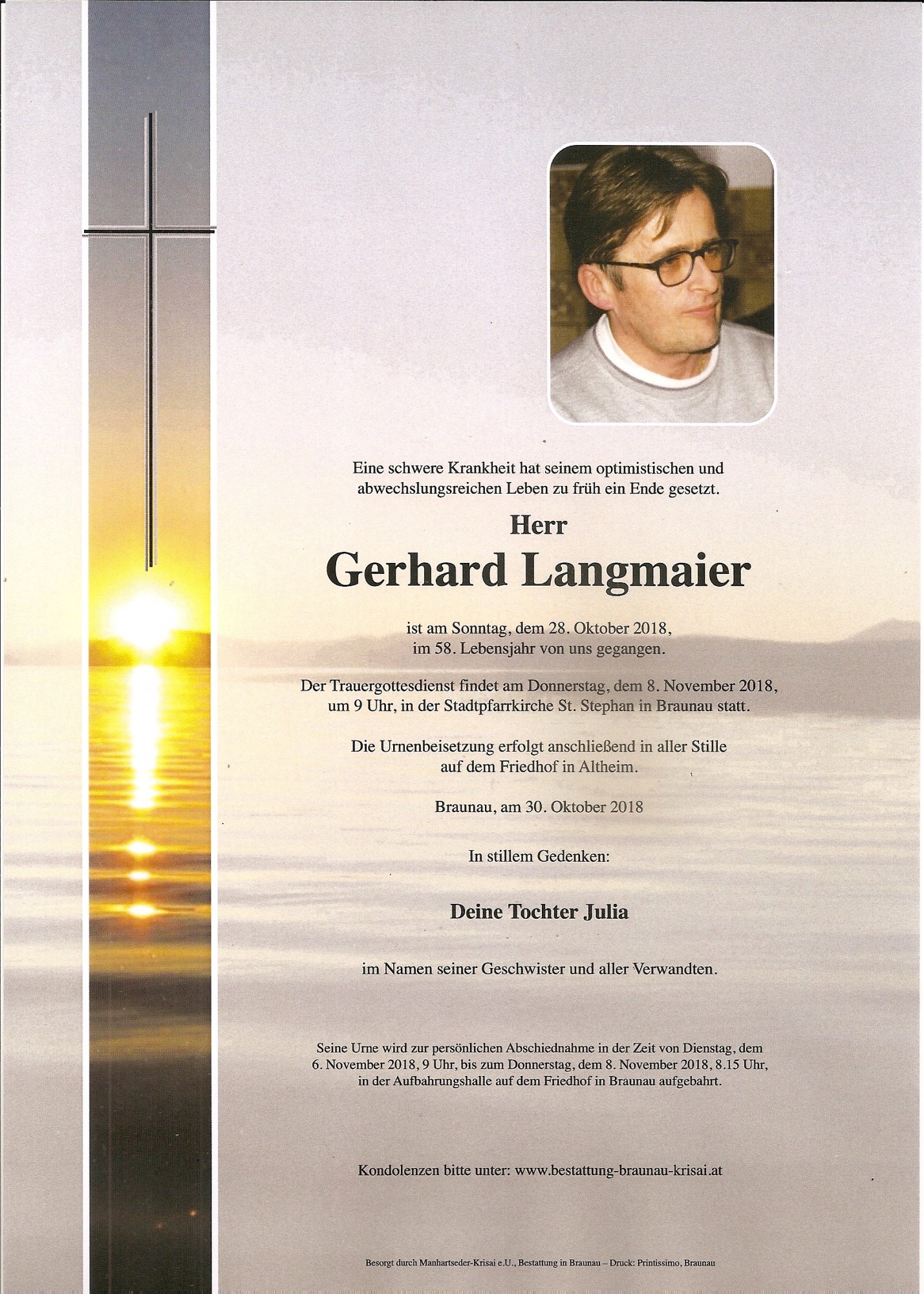 Traueranzeige von Gerhard Langmaier