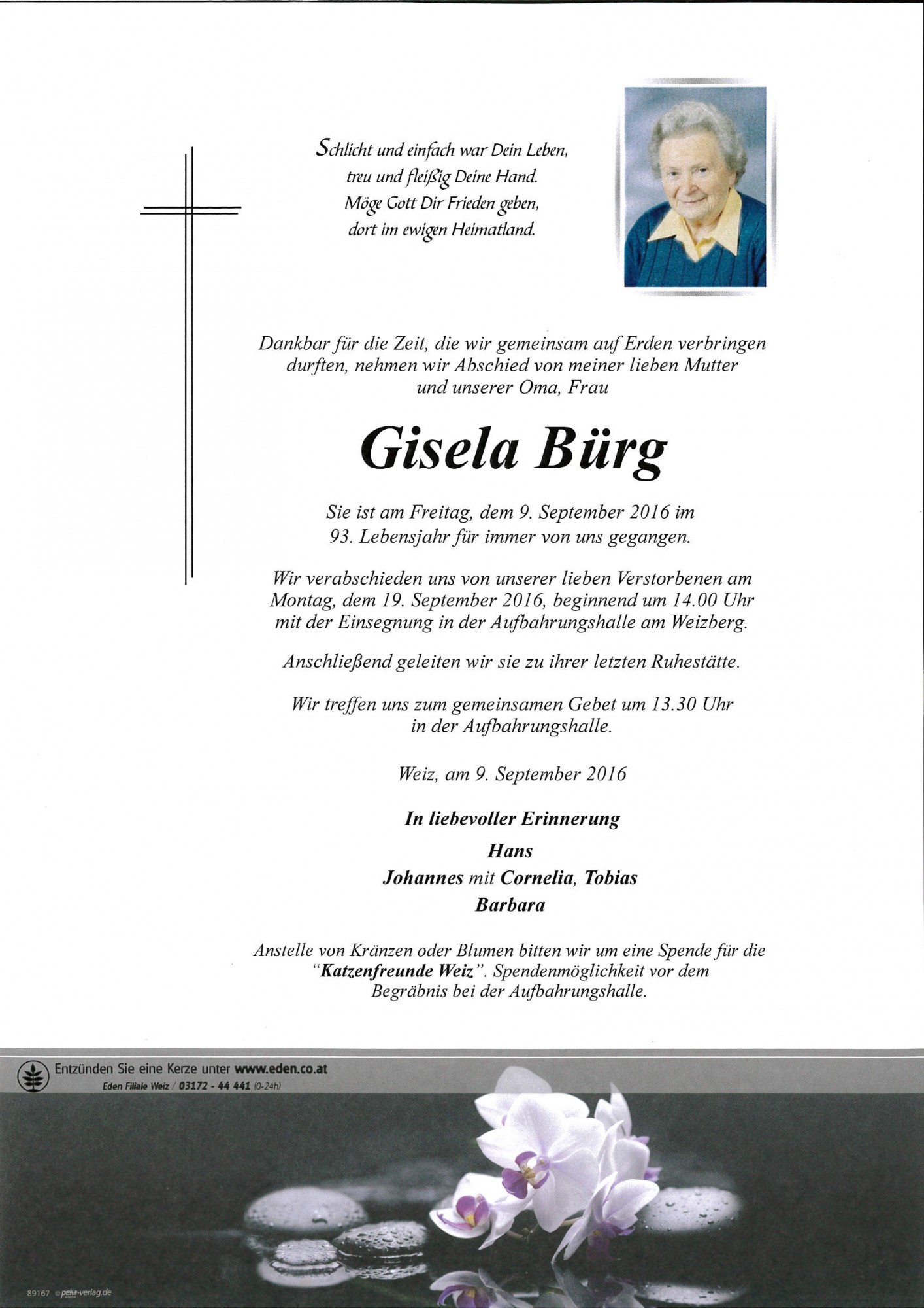 Traueranzeige von Gisela Bürg