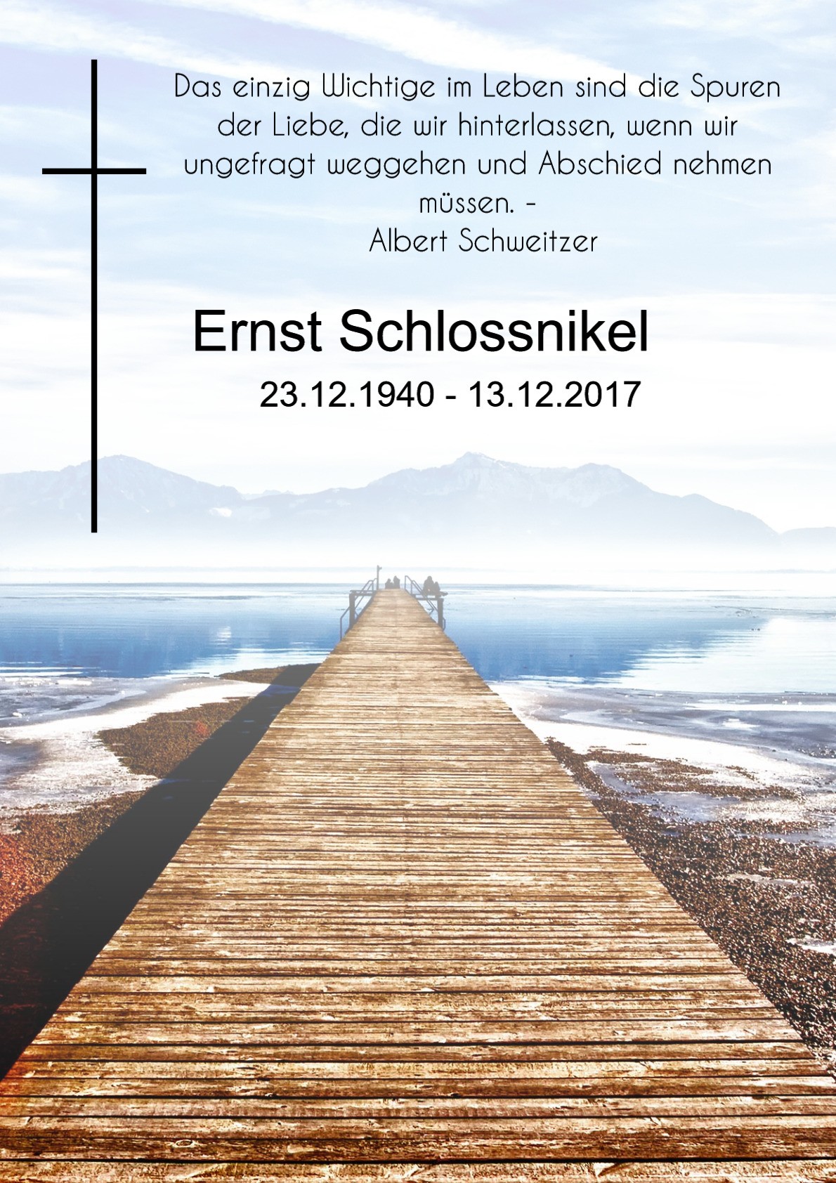 Traueranzeige von Ernst Schlossnikel