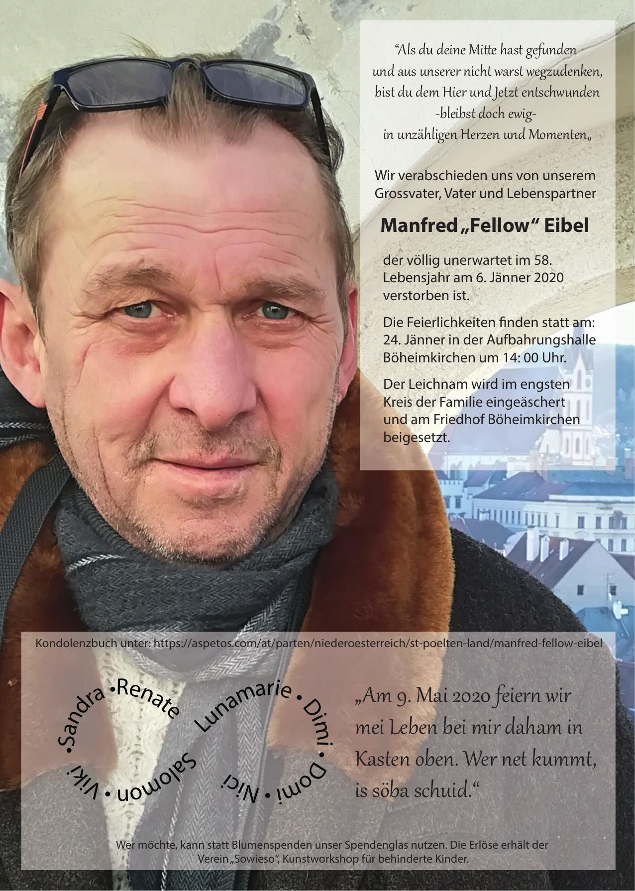 Traueranzeige von Manfred "Fellow" Eibel