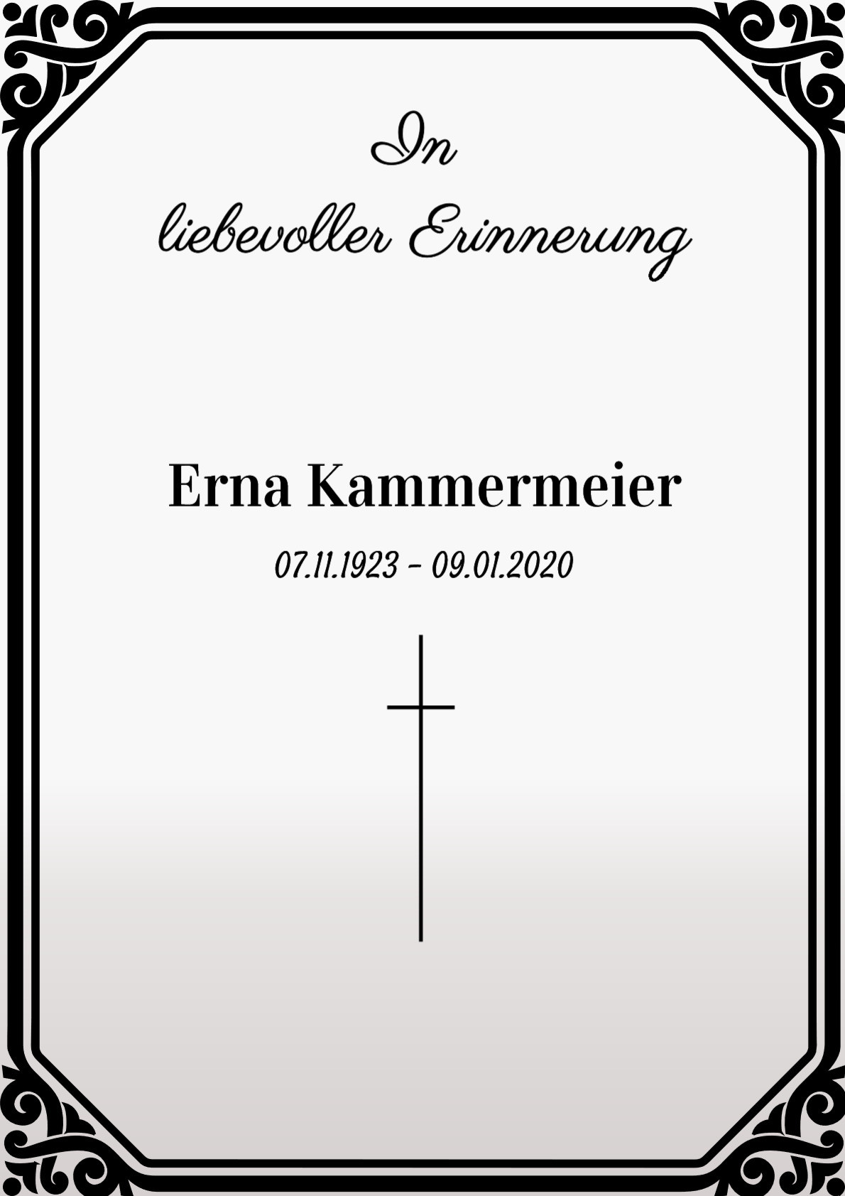 Traueranzeige von Erna Kammermeier