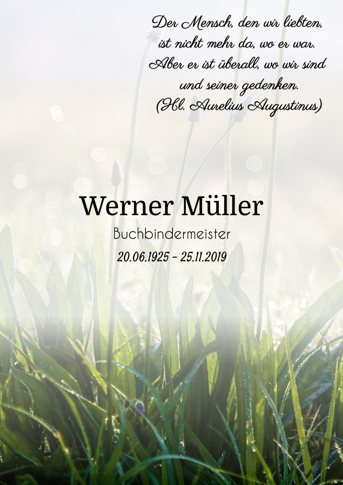 Traueranzeige von Werner Müller
