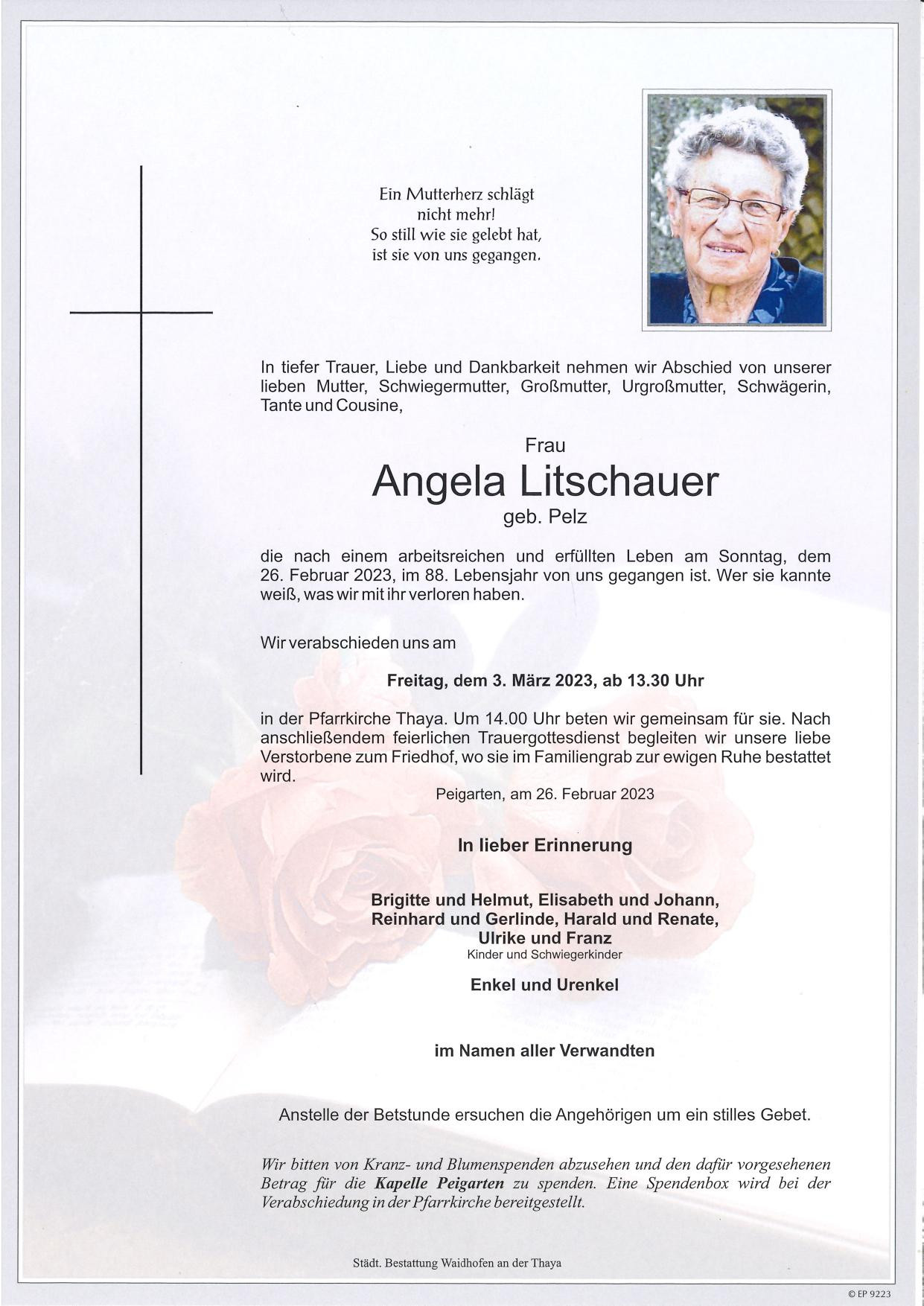 Traueranzeige von Angela Litschauer