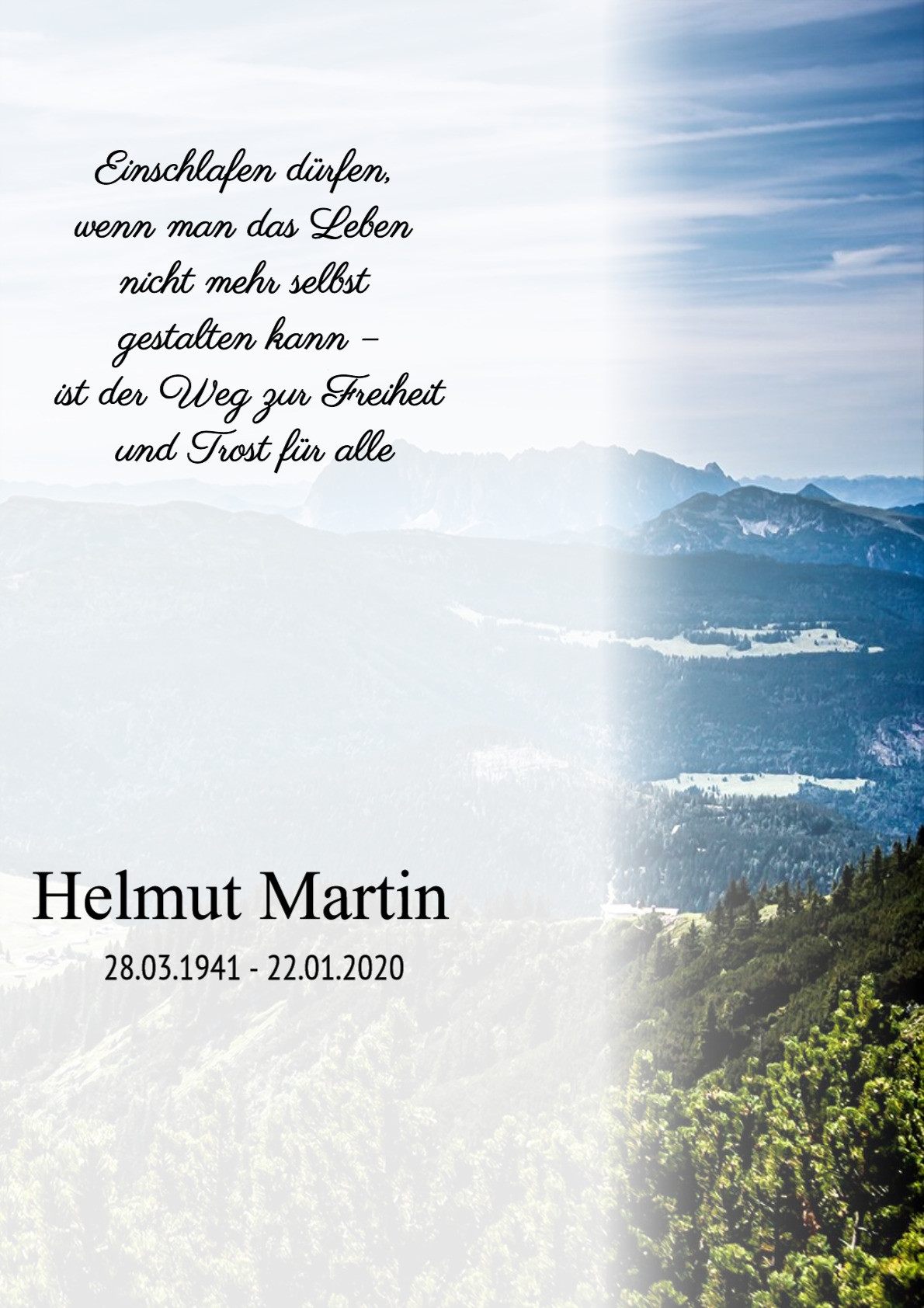 Traueranzeige von Helmut Martin