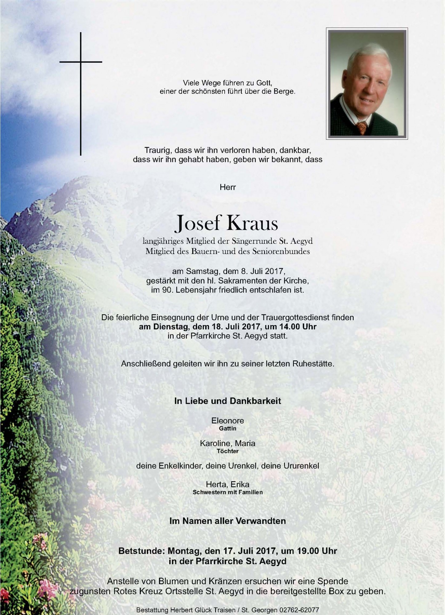 Traueranzeige von Josef Kraus