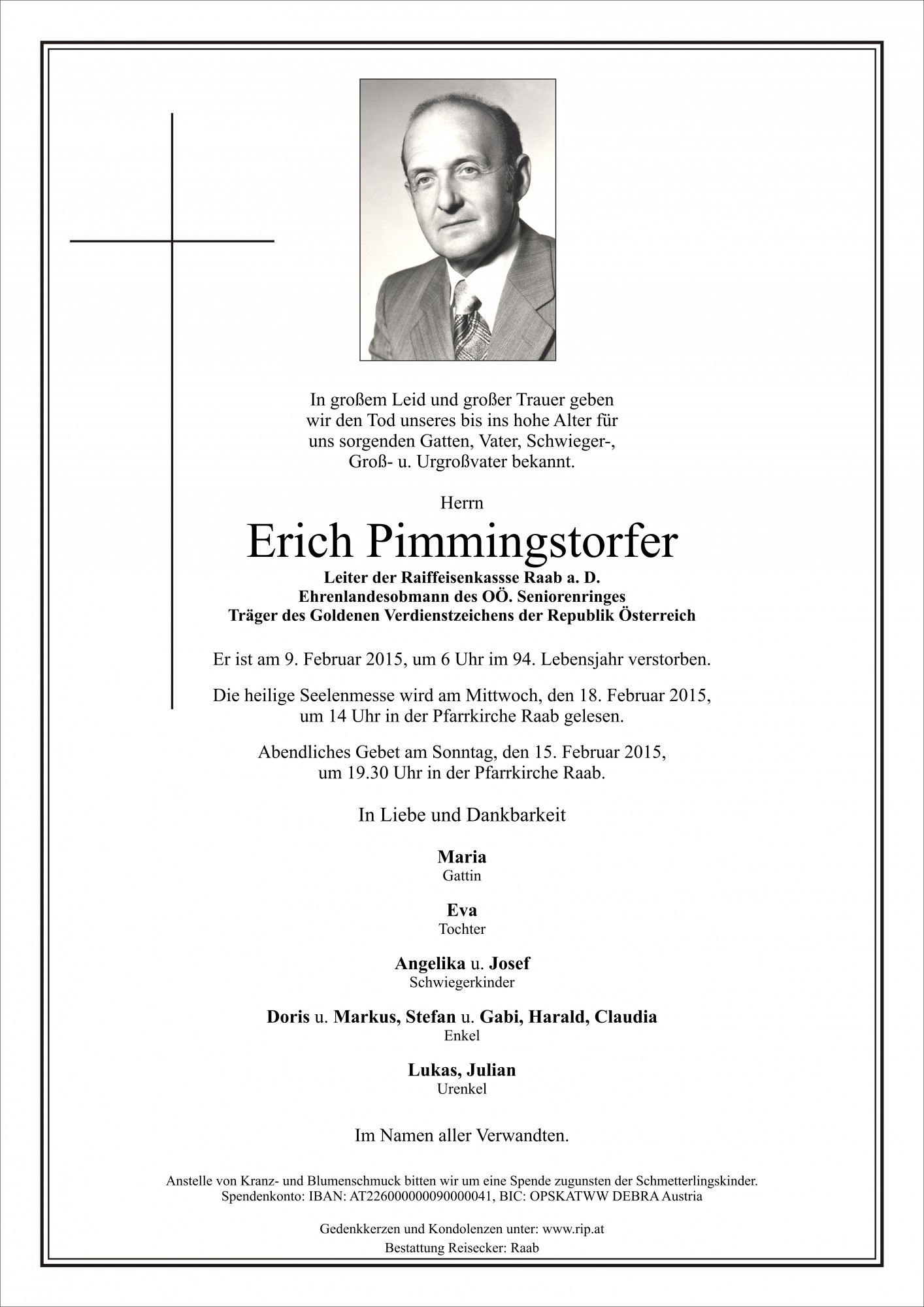 Traueranzeige von Erich Pimmingstorfer