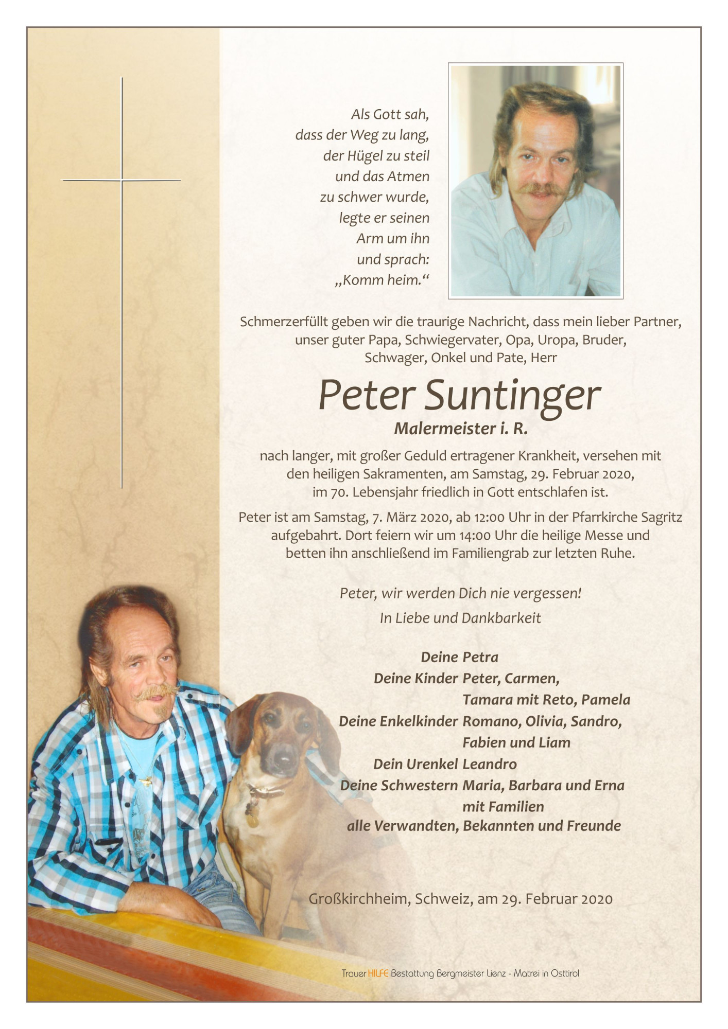 Traueranzeige von Peter Suntinger