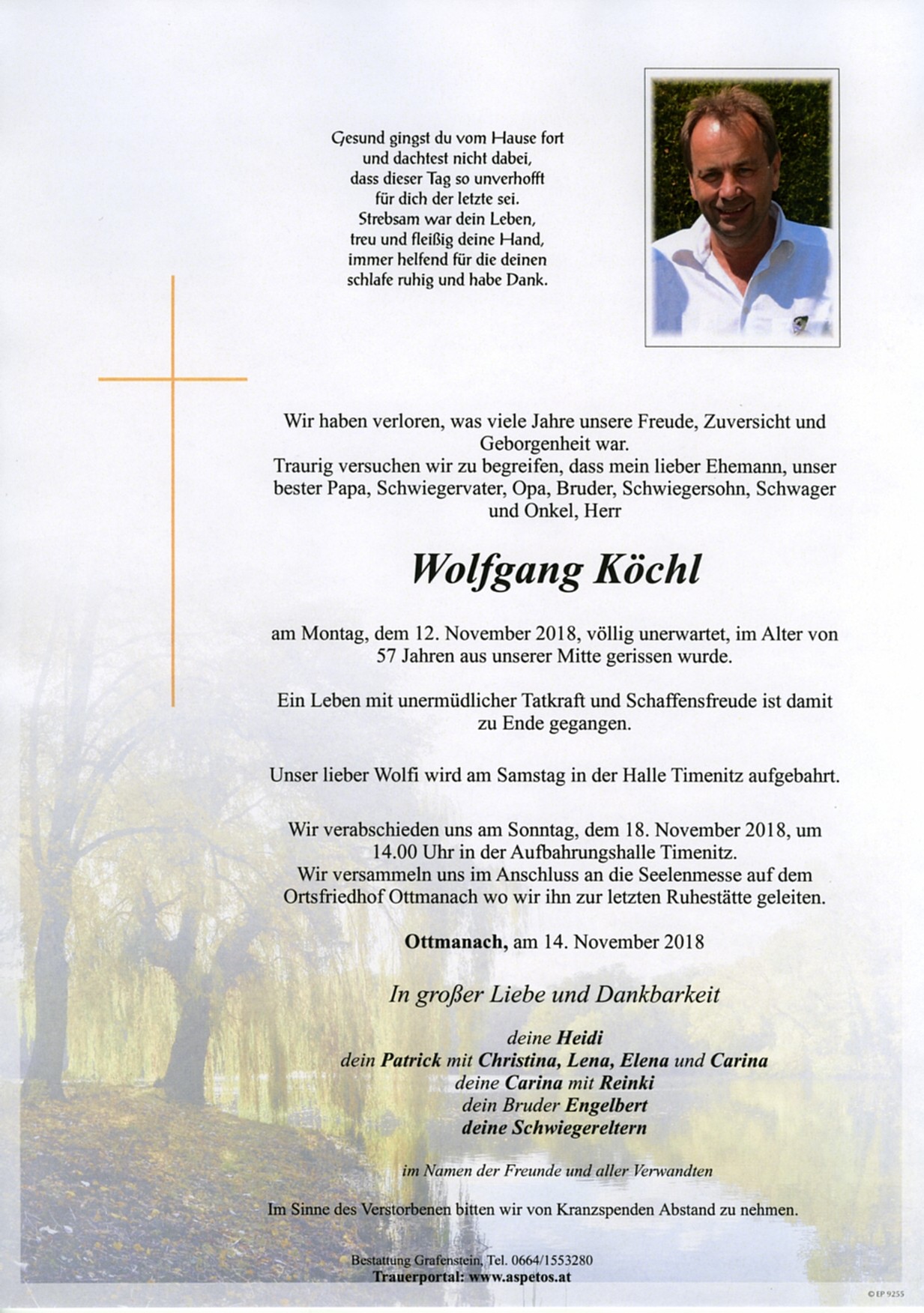 Traueranzeige von Wolfgang Köchl