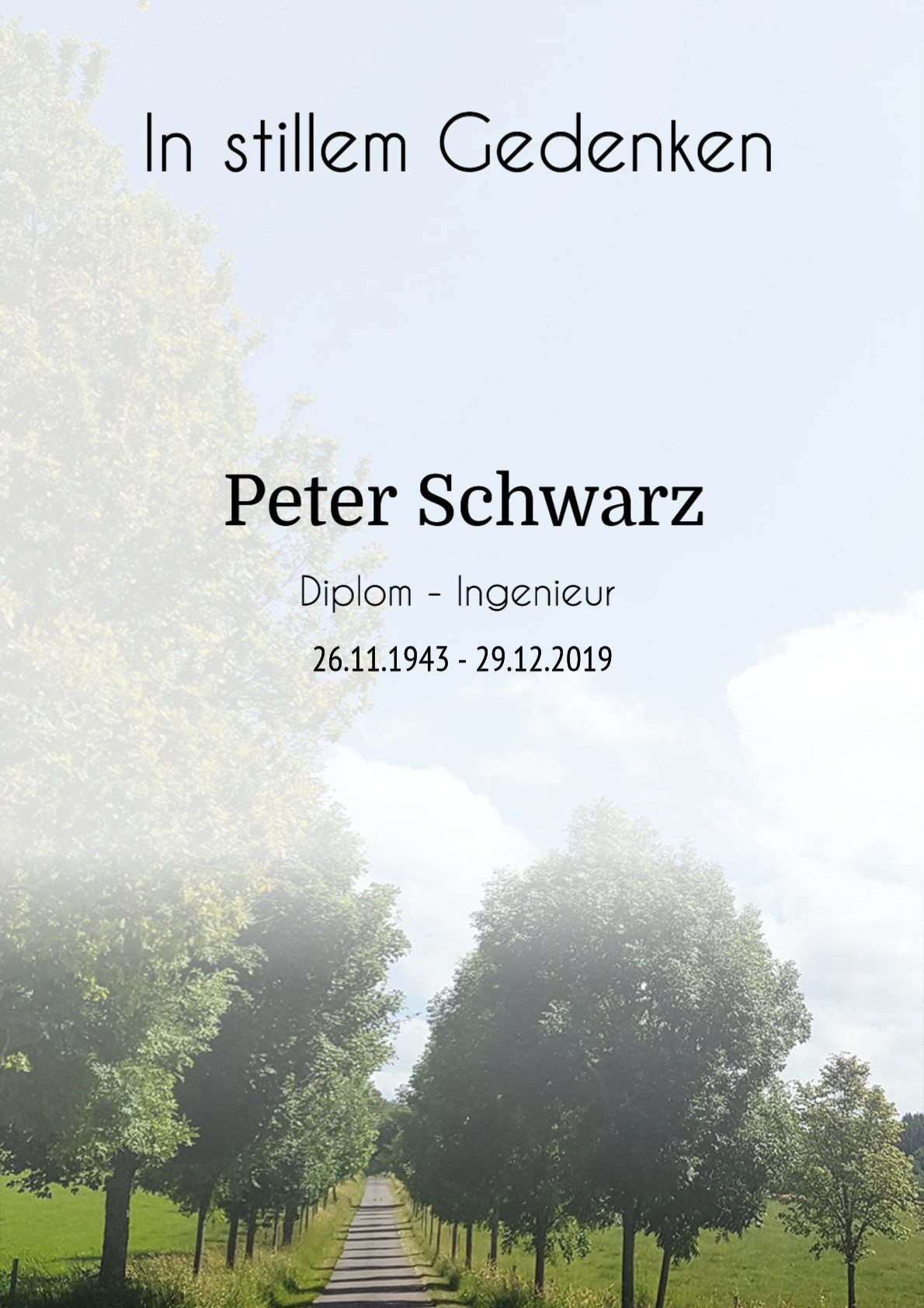 Traueranzeige von Peter Schwarz