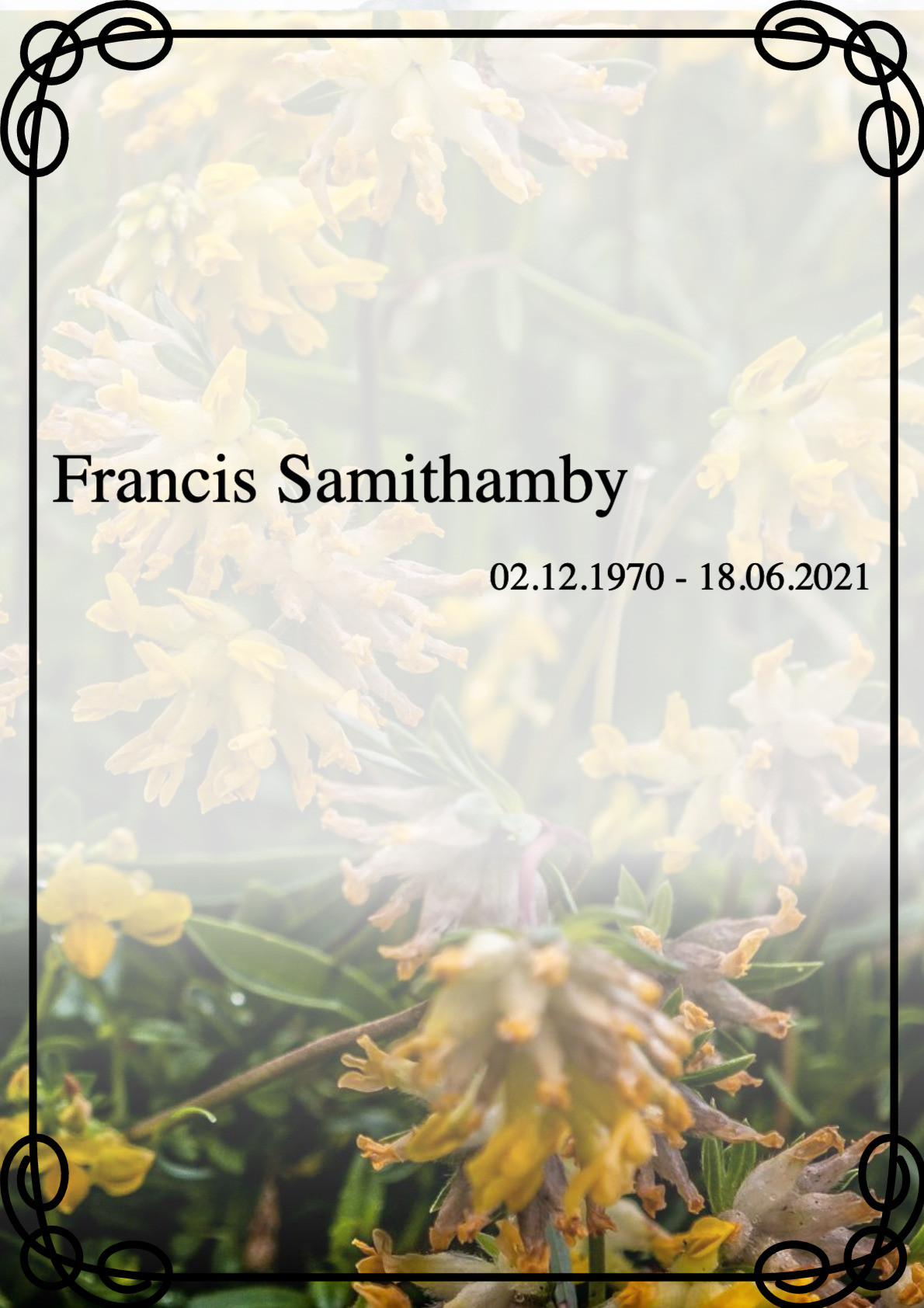Traueranzeige von Francis Samithamby