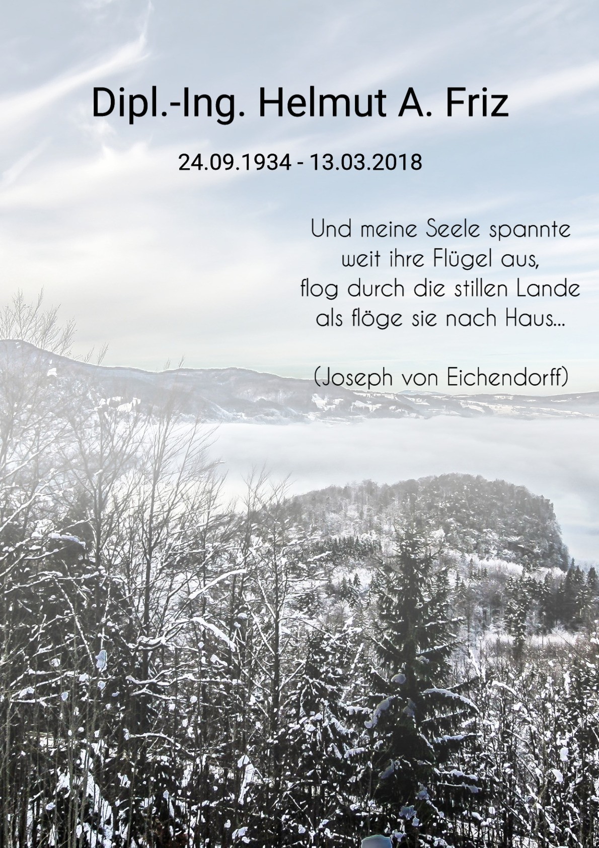 Traueranzeige von Dipl.-Ing. Helmut A. Friz
