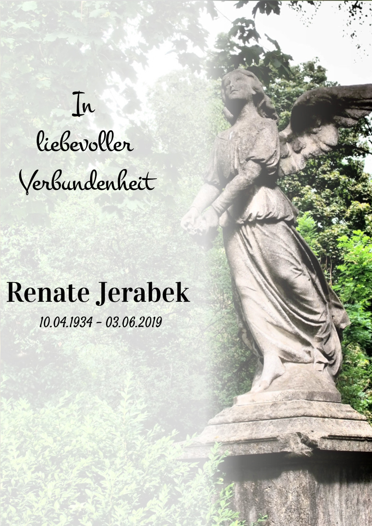 Traueranzeige von Renate Jerabek