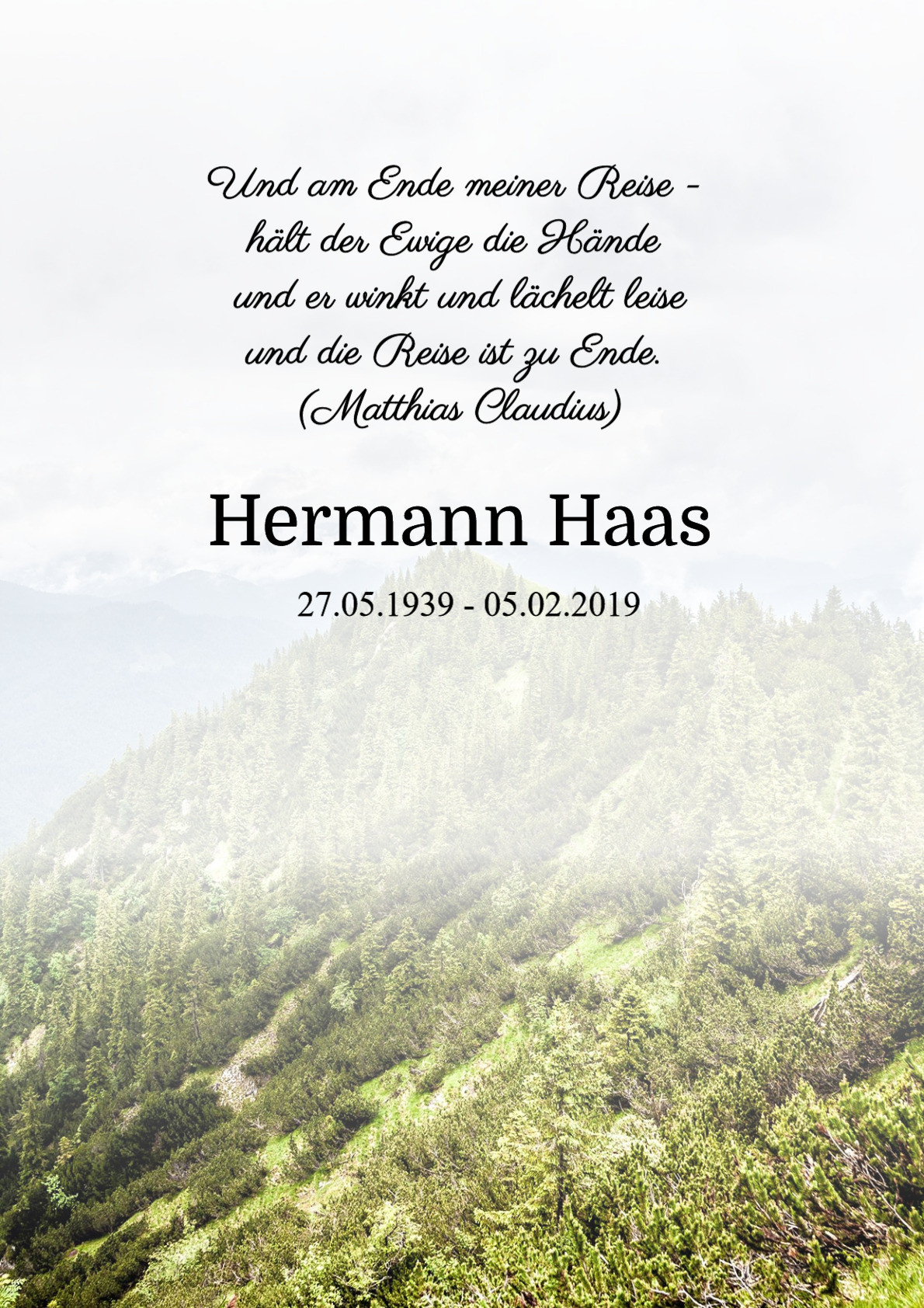 Traueranzeige von Hermann Haas