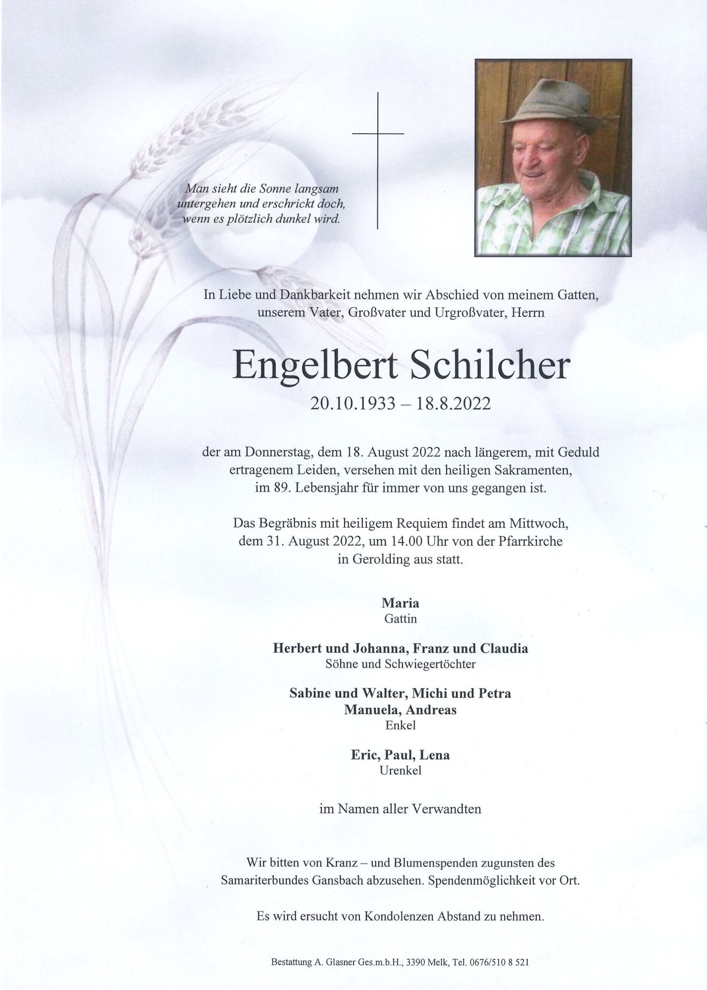 Traueranzeige von Engelbert Schilcher