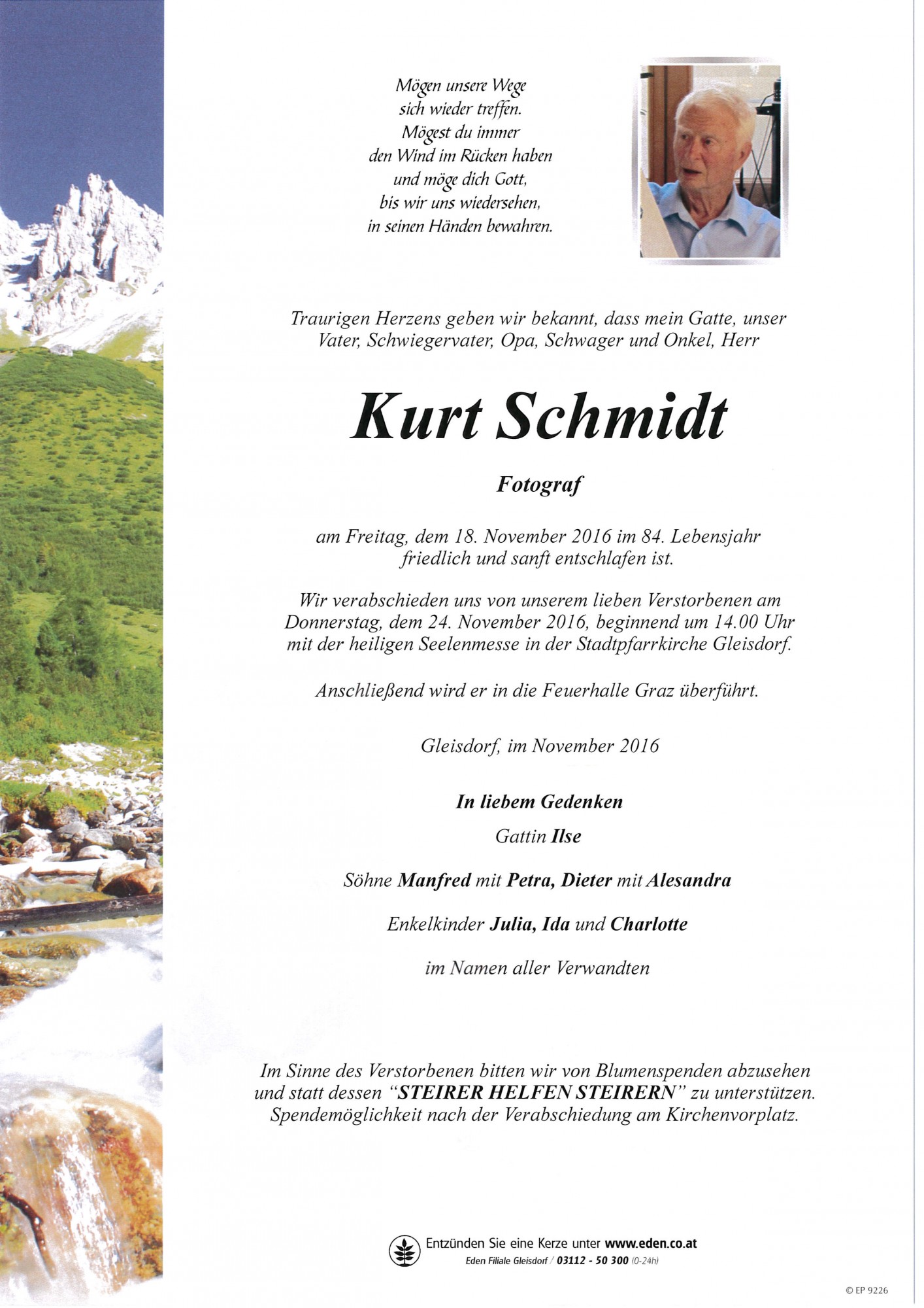 Traueranzeige von Kurt Schmidt