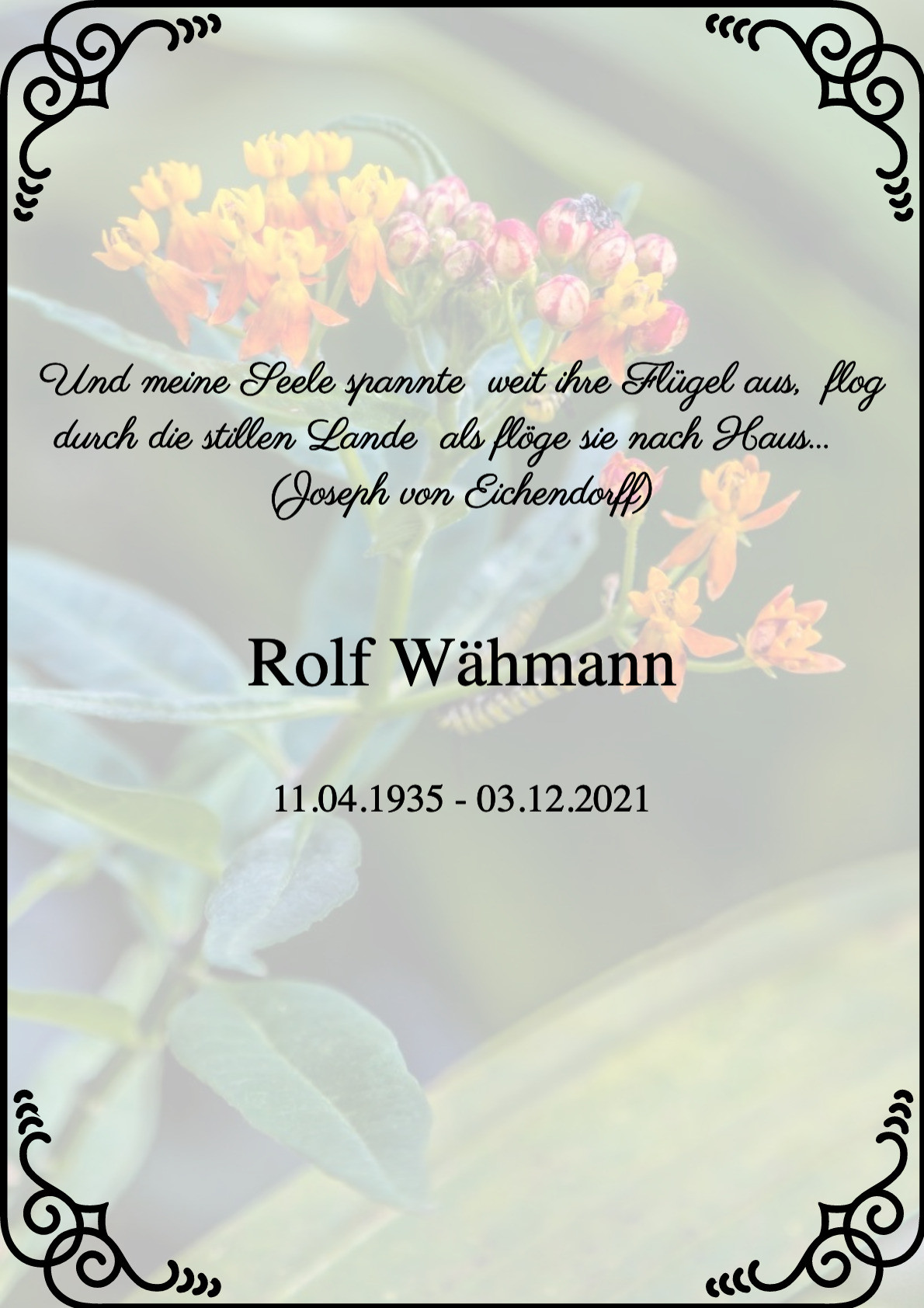Traueranzeige von Rolf Wähmann