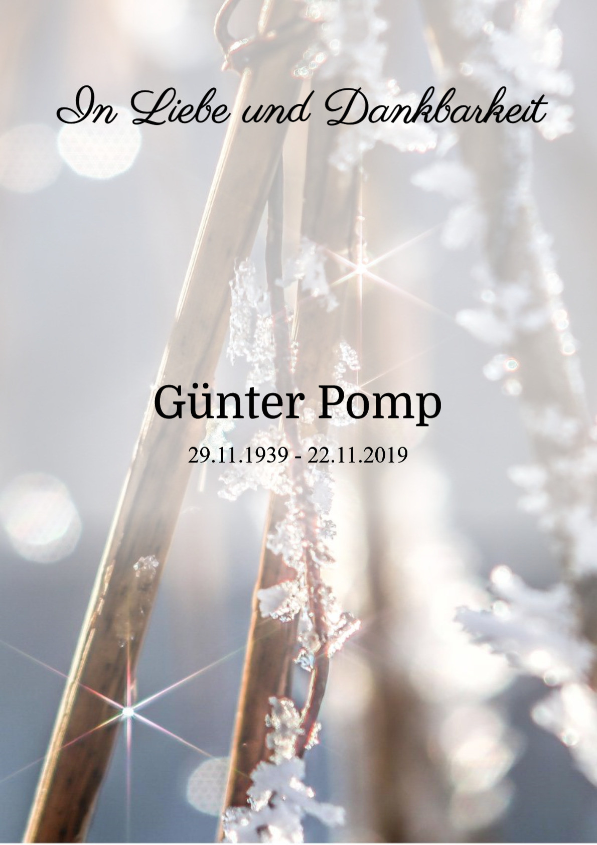 Traueranzeige von Günter Pomp