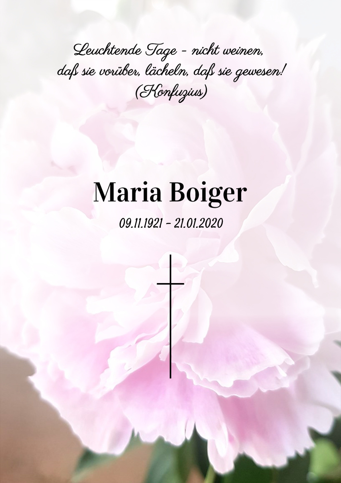 Traueranzeige von Maria Boiger