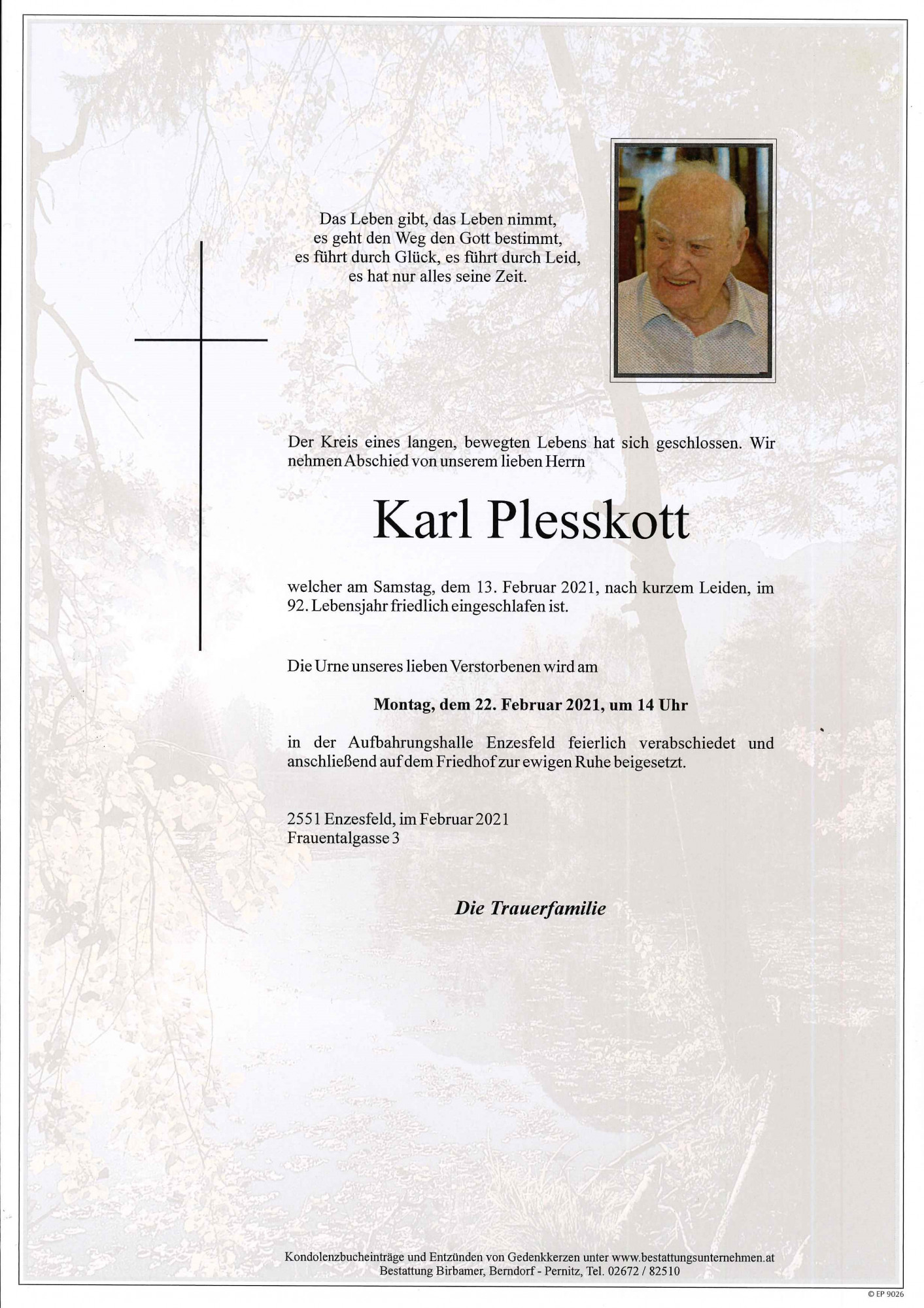 Traueranzeige von Karl Plesskott