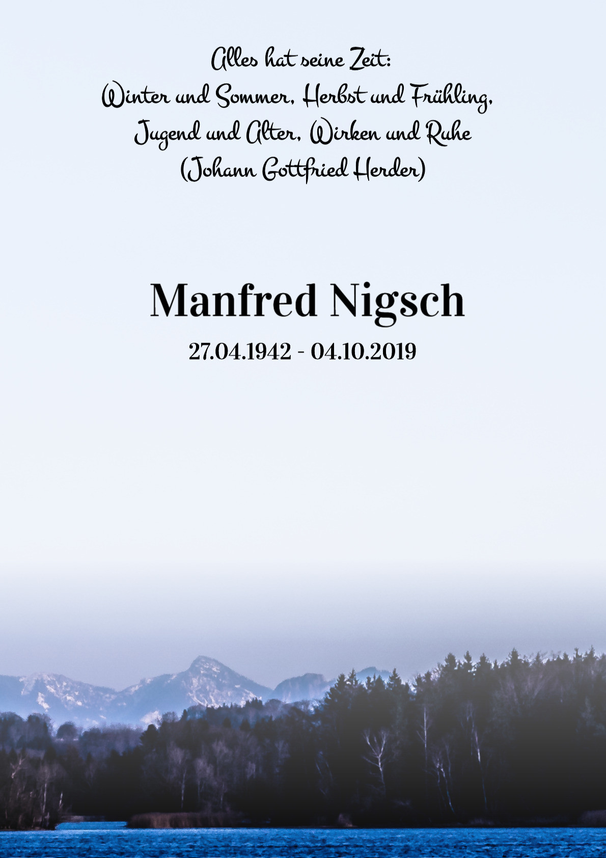 Traueranzeige von Manfred Nigsch
