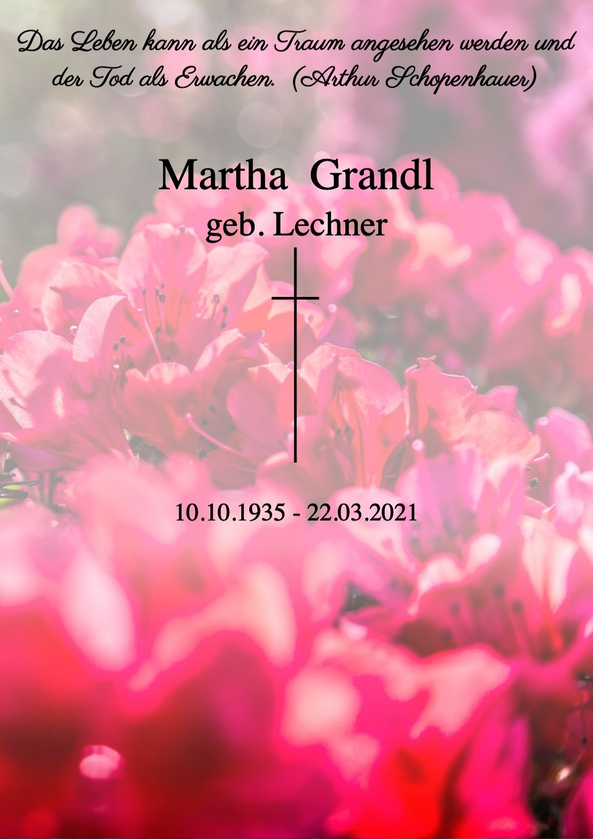 Traueranzeige von Martha Grandl