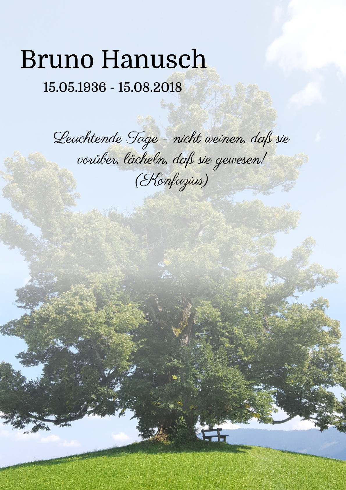 Traueranzeige von Bruno Hanusch