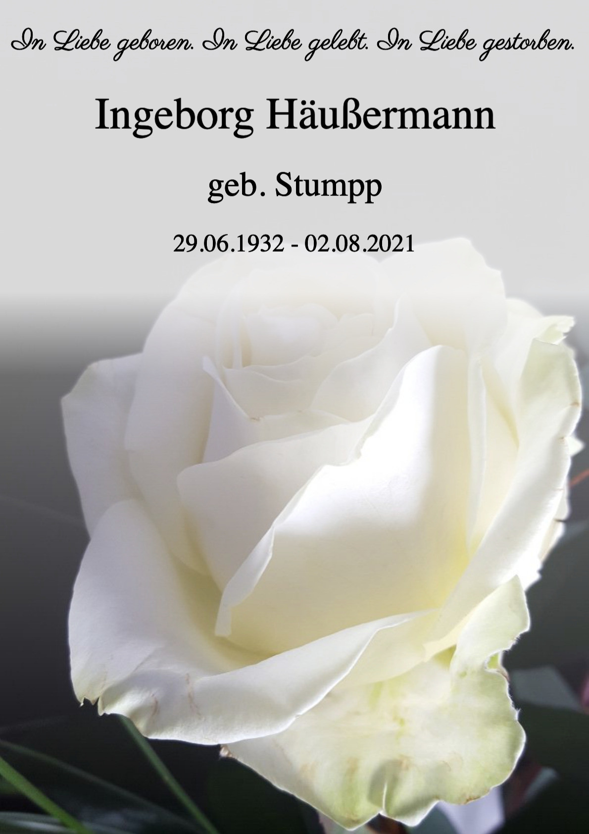 Traueranzeige von Ingeborg Häußermann