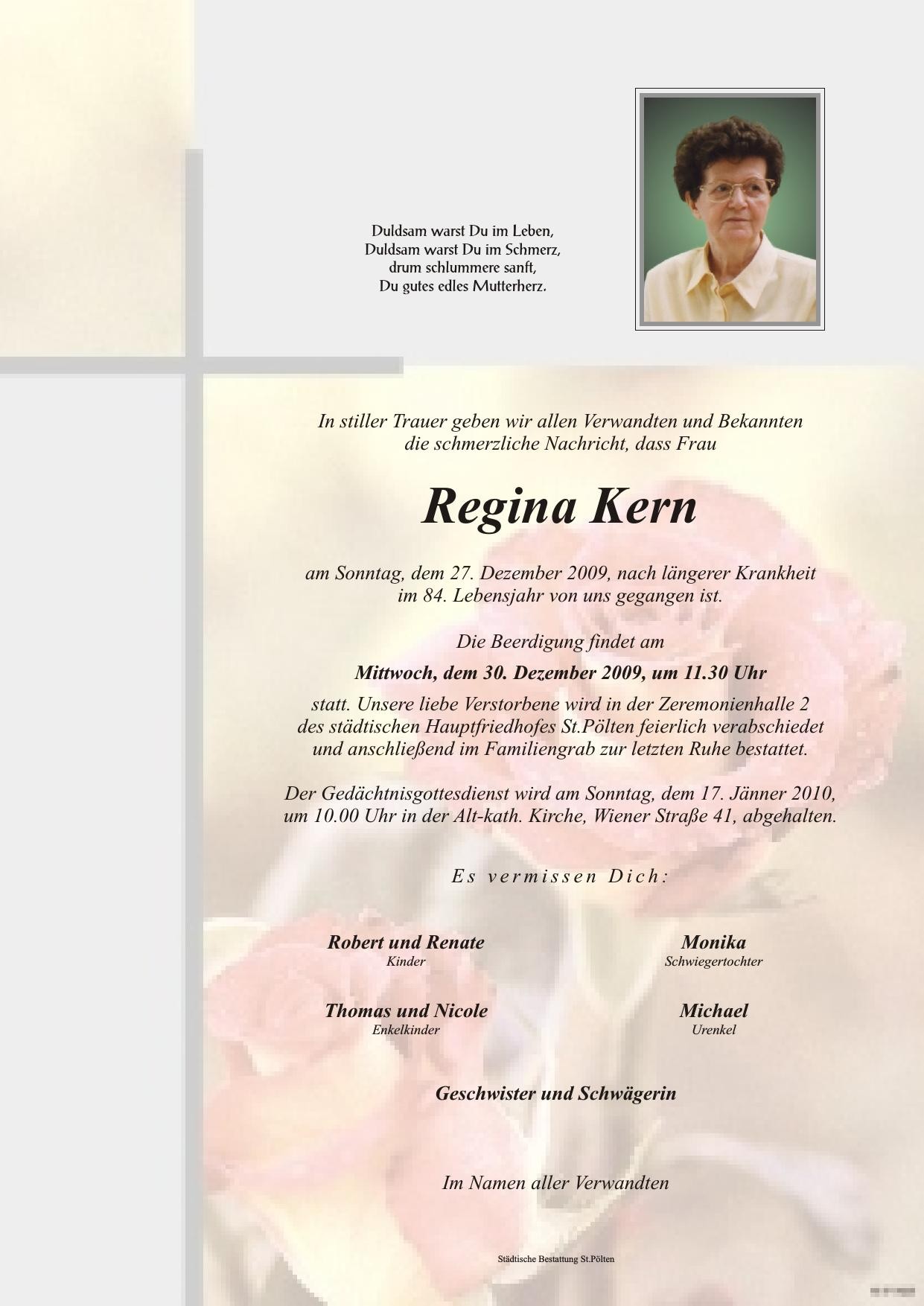 Traueranzeige von Regina Kern