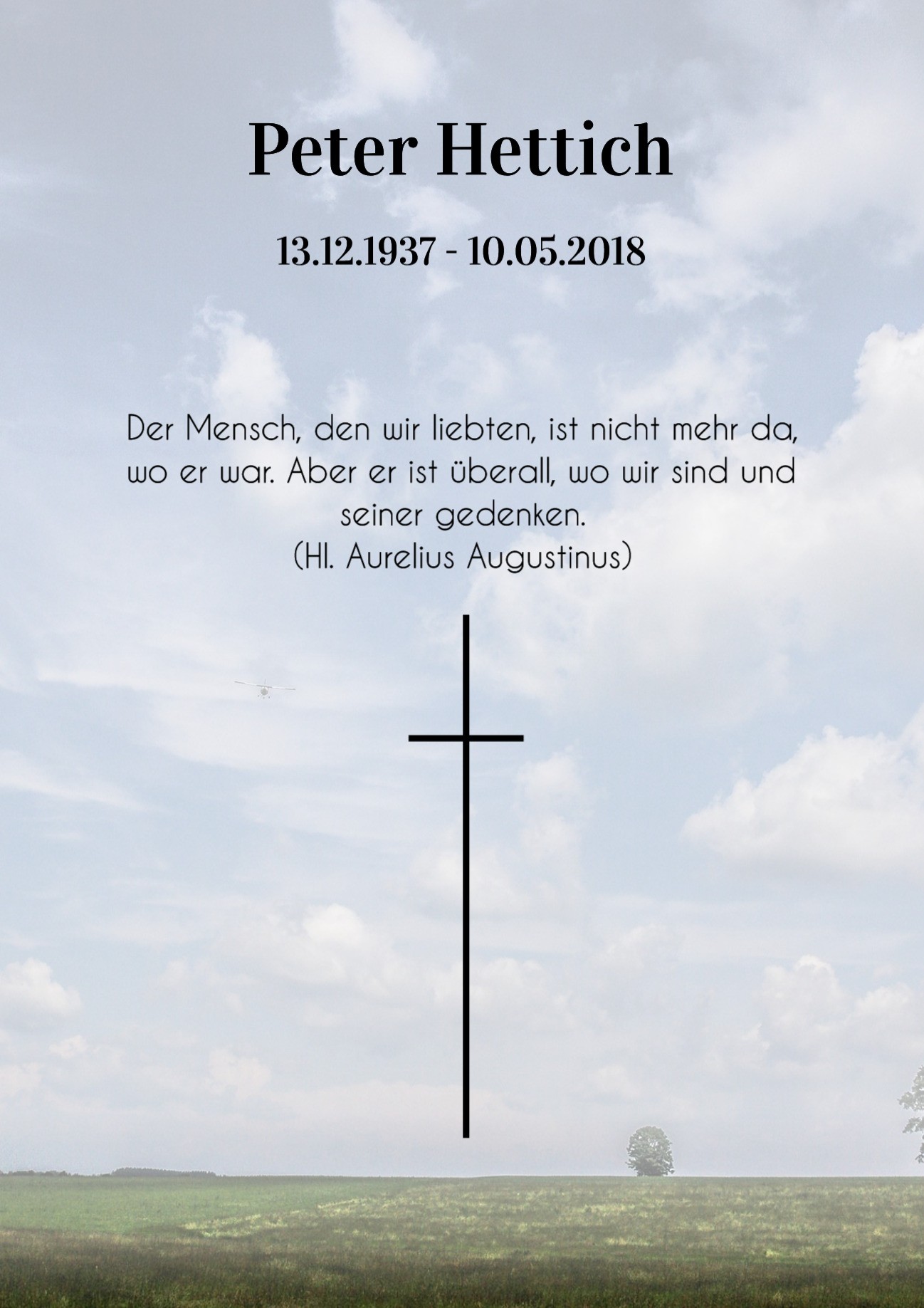 Traueranzeige von Peter Hettich
