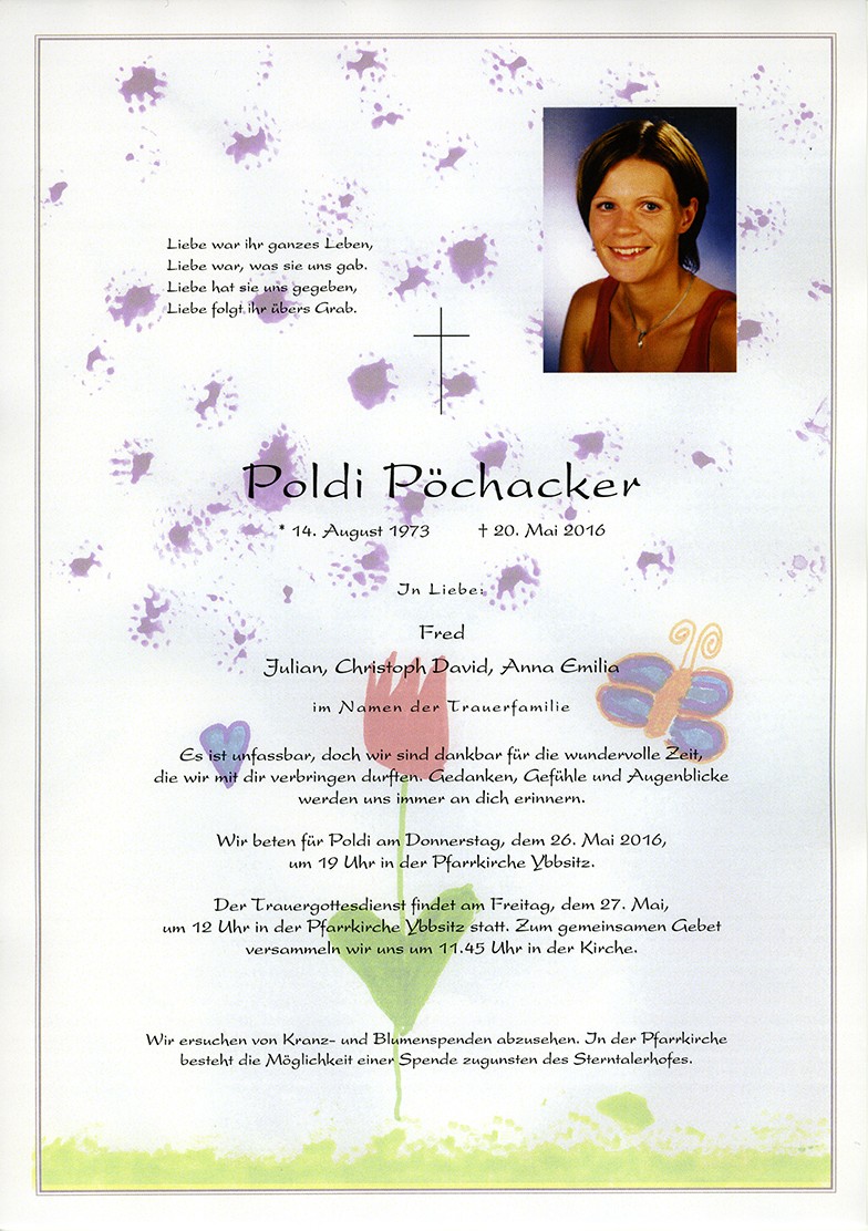 Traueranzeige von Leopoldine Pöchacker
